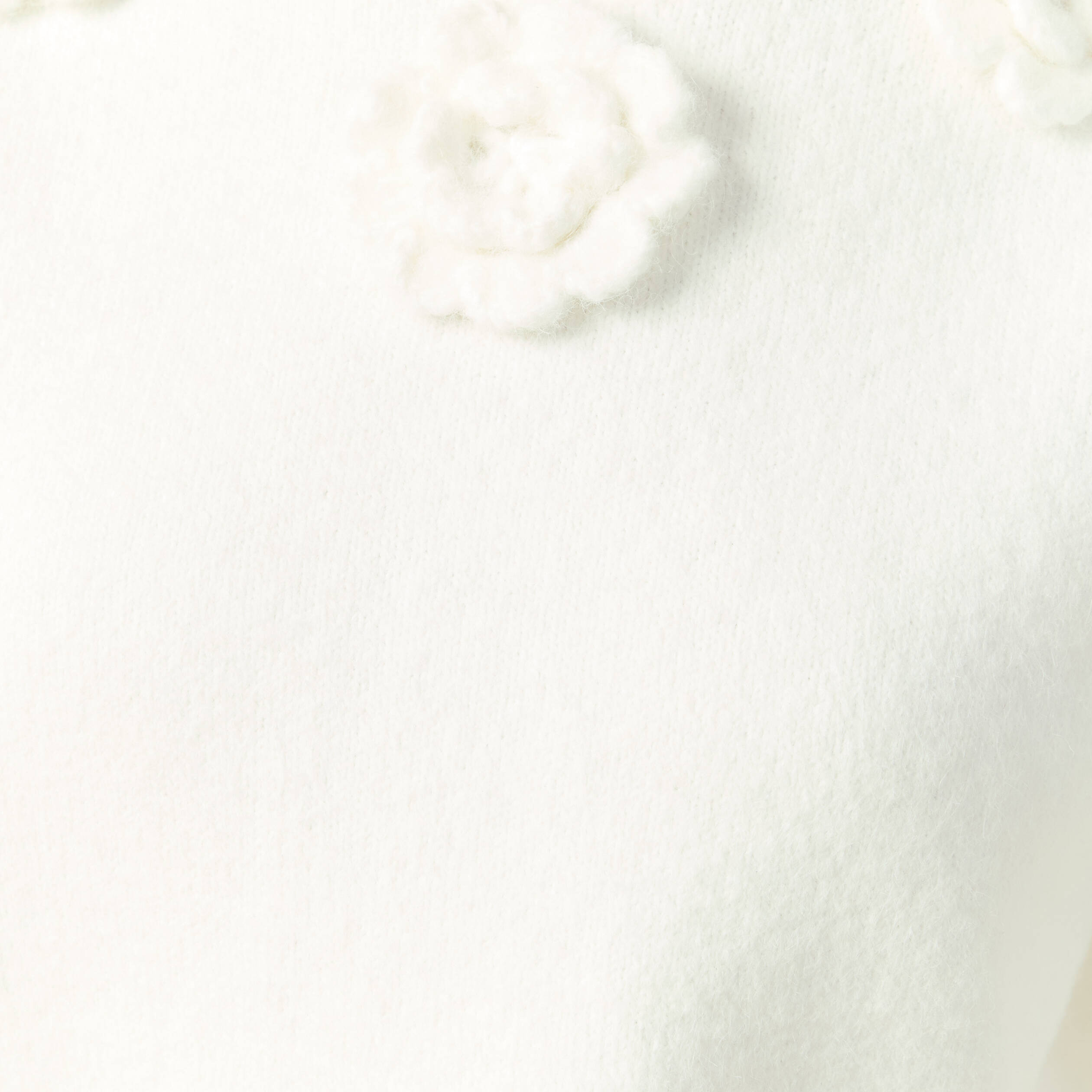 Pull manches longues col rond ecru femme