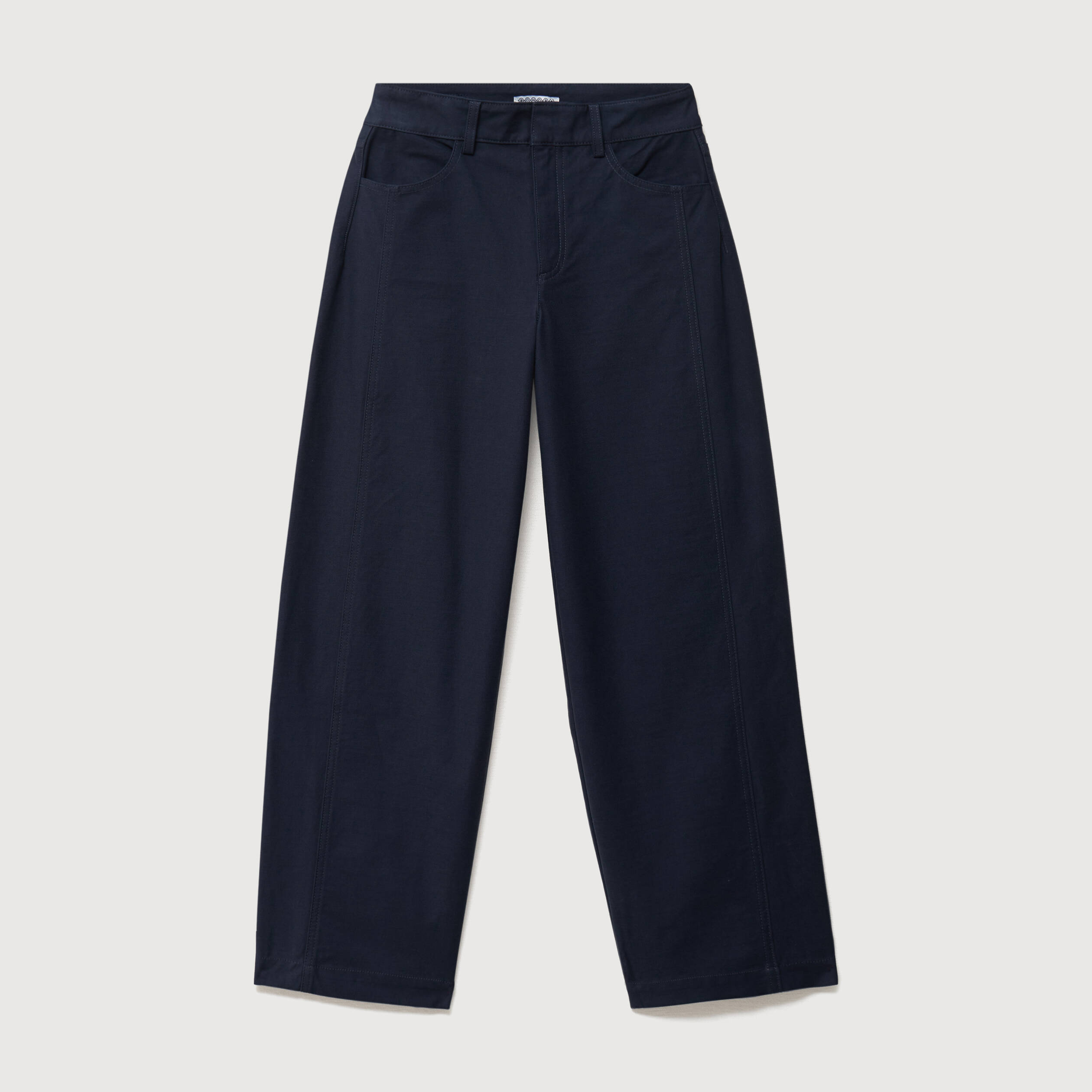Pantalon coupe regular bleu marine femme