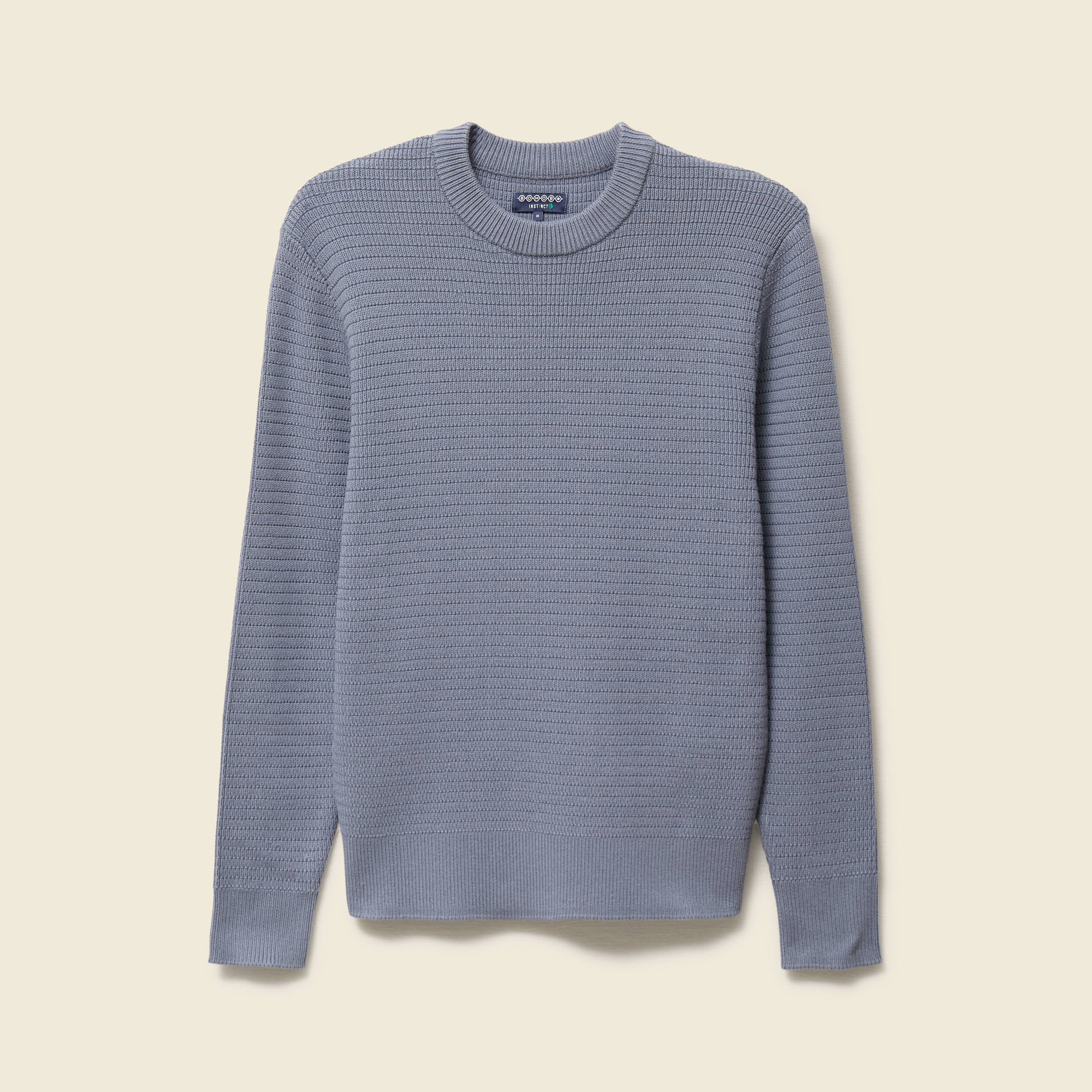 Pull col rond manches longues bleu gris homme