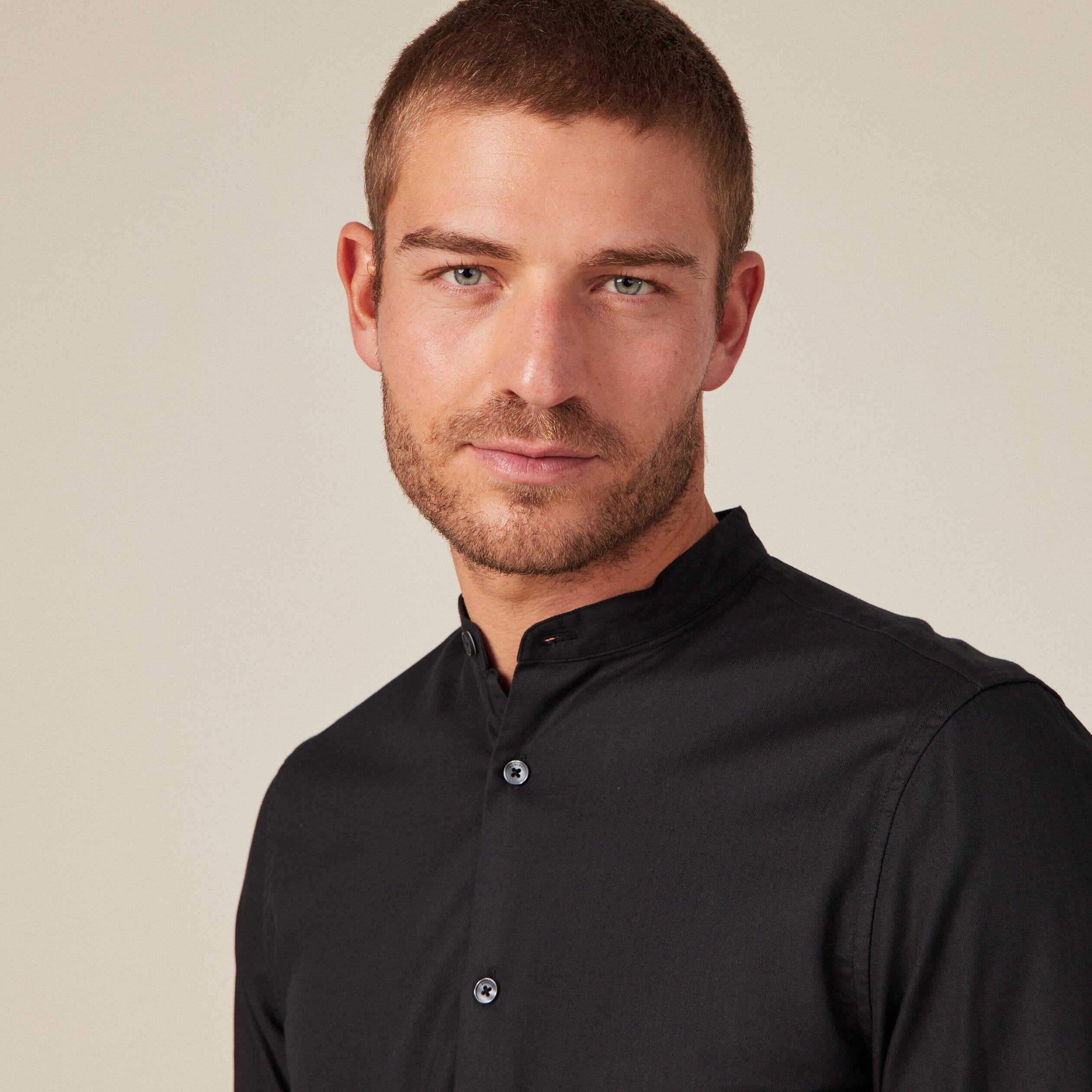 Chemise manches longues noir homme