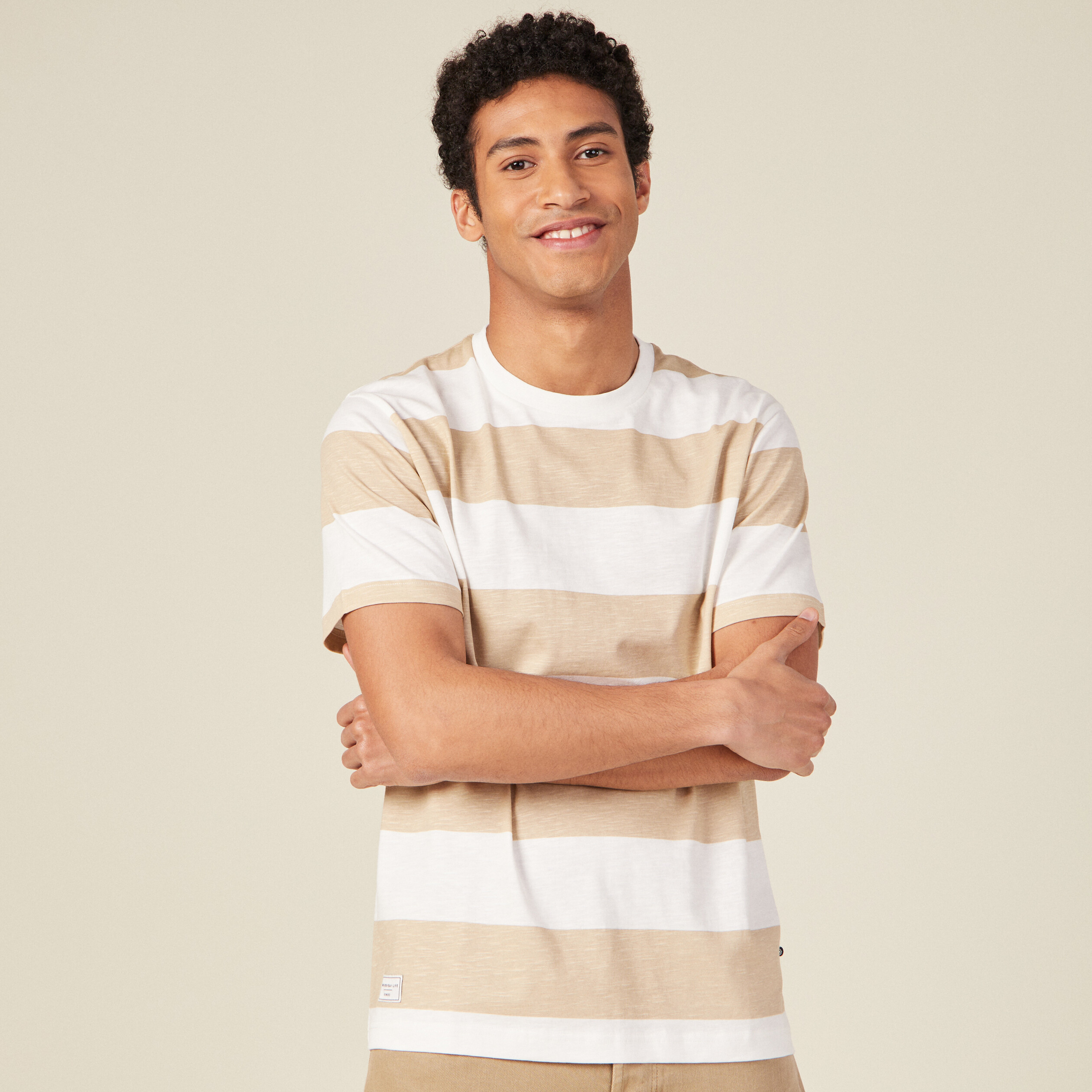 T-shirt manches courtes ecru homme