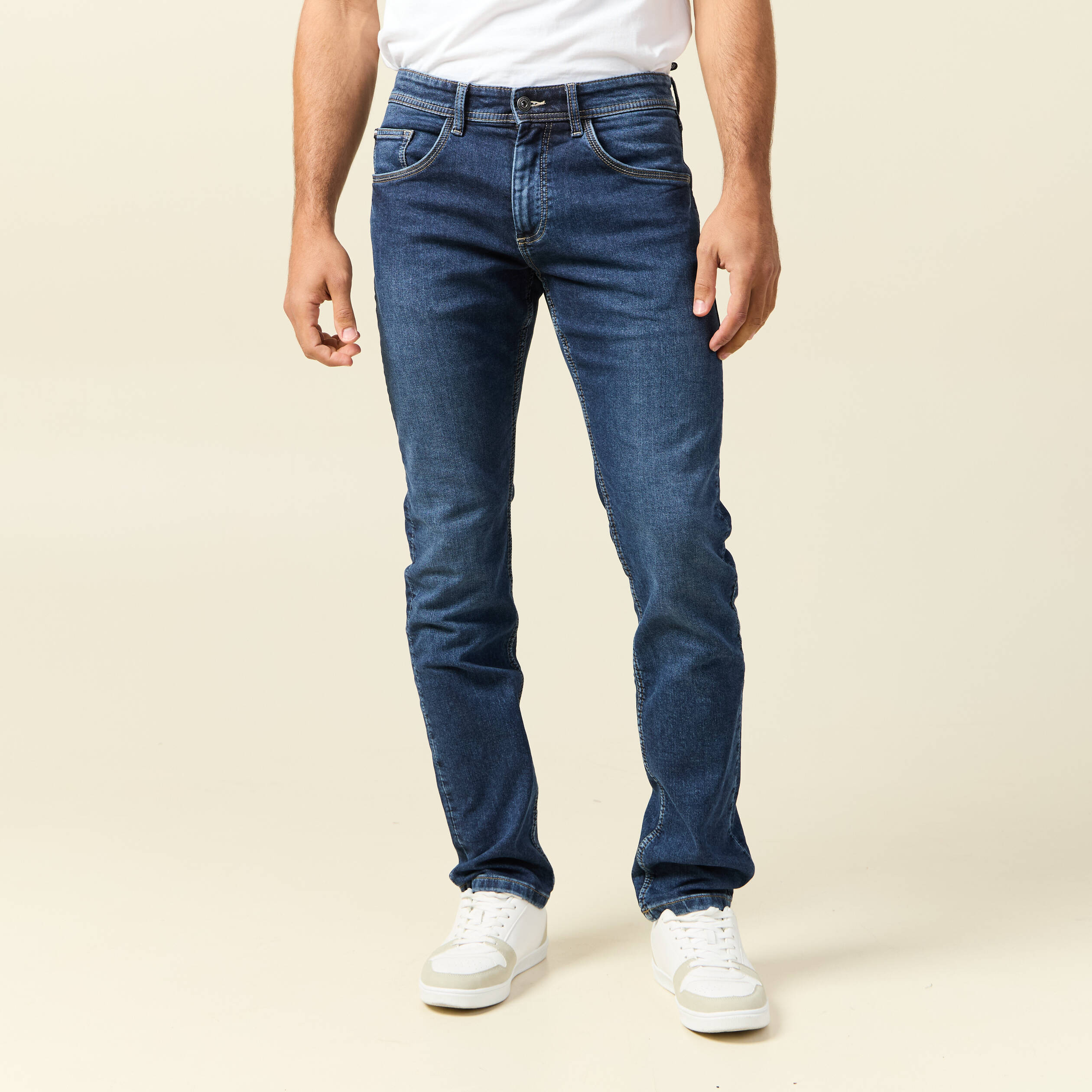 Jeans straight homme used L34 denim brut homme