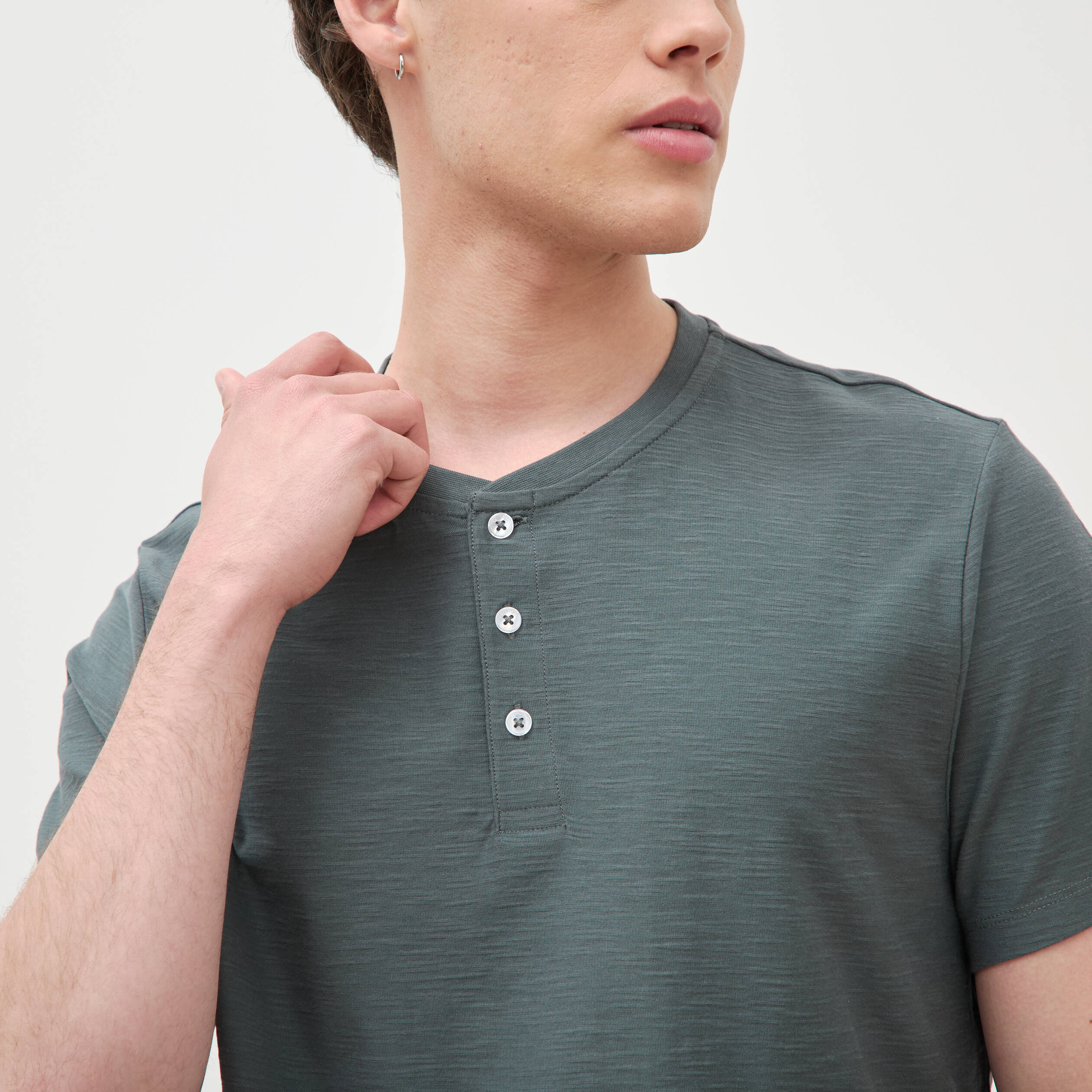 T-shirt manches courtes vert kaki homme