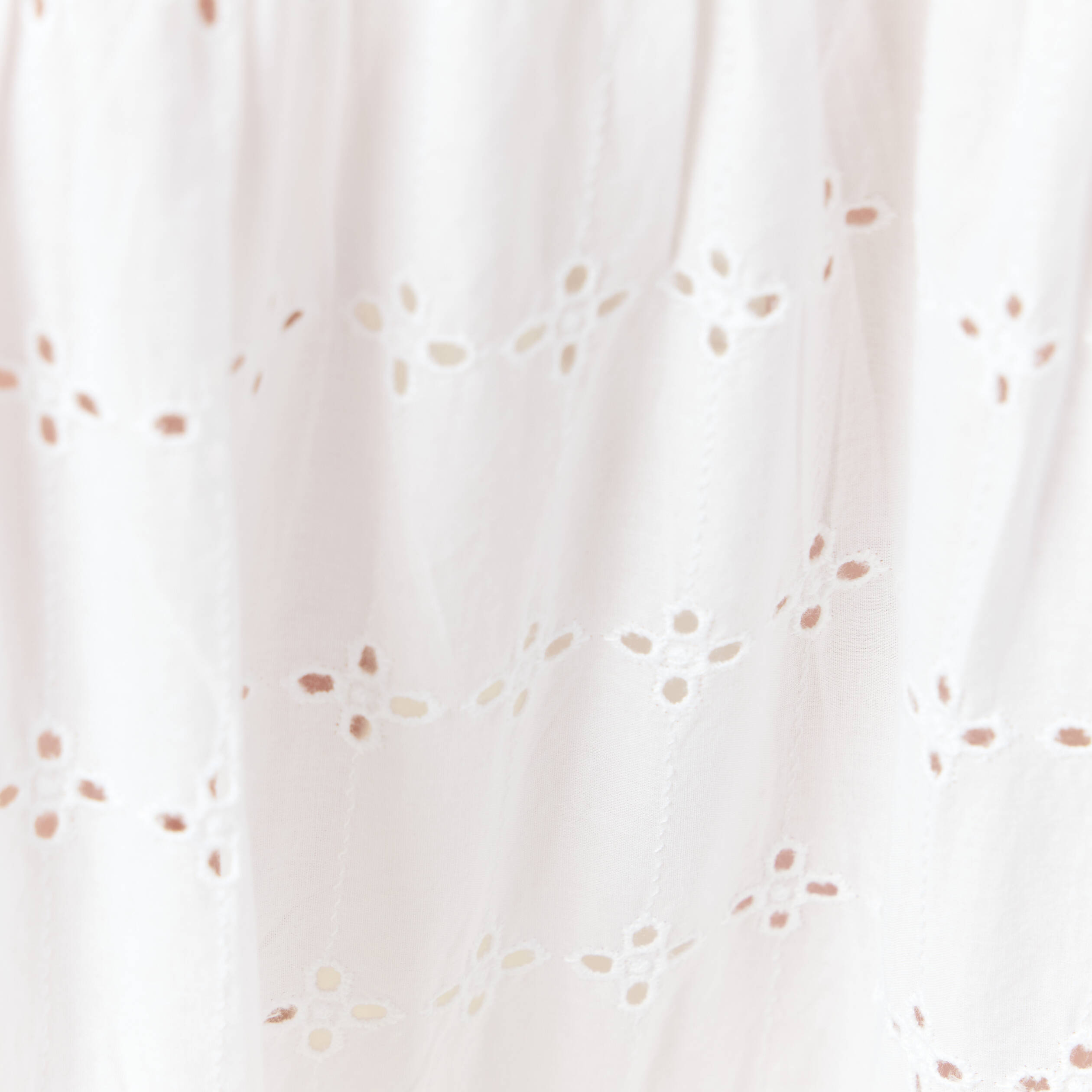 jupe longue droite brodee ecru femme Jupe longue droite brodée ecru femme