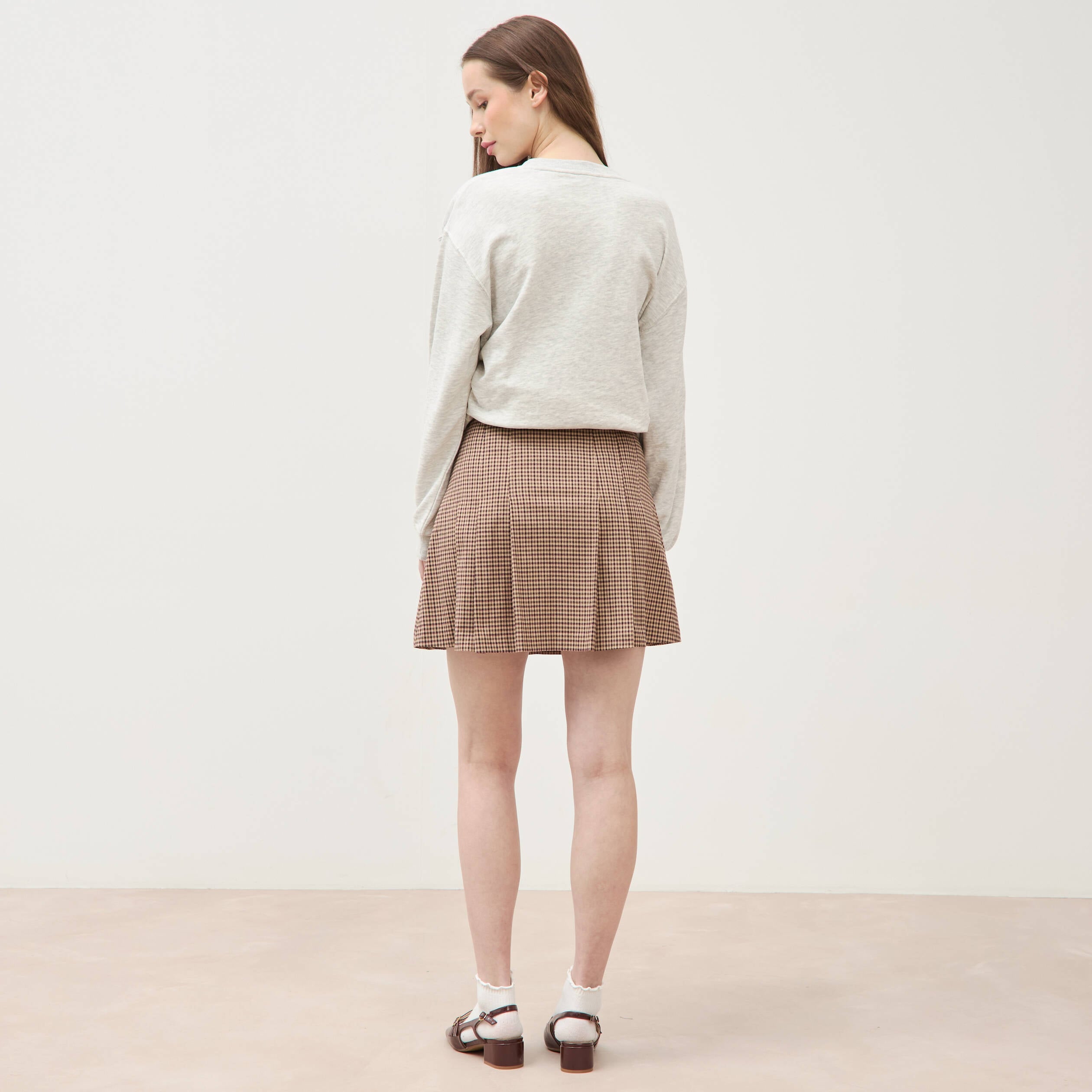 Mini-jupe doubl&eacute;e ficelle femme