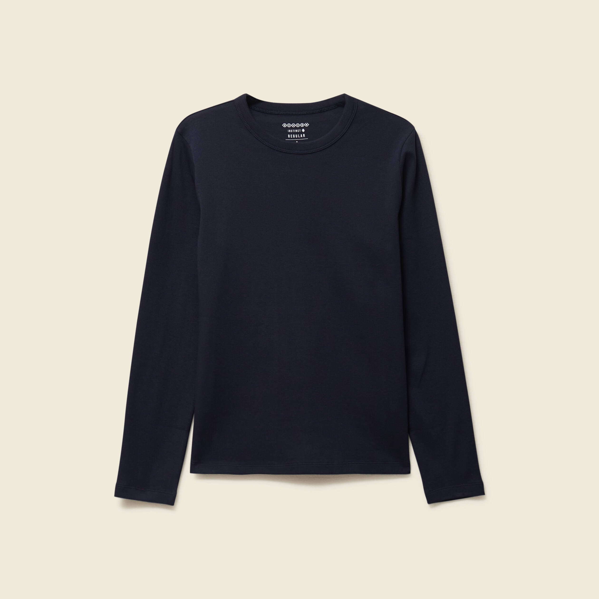 T-shirt en coton manches longues bleu marine femme