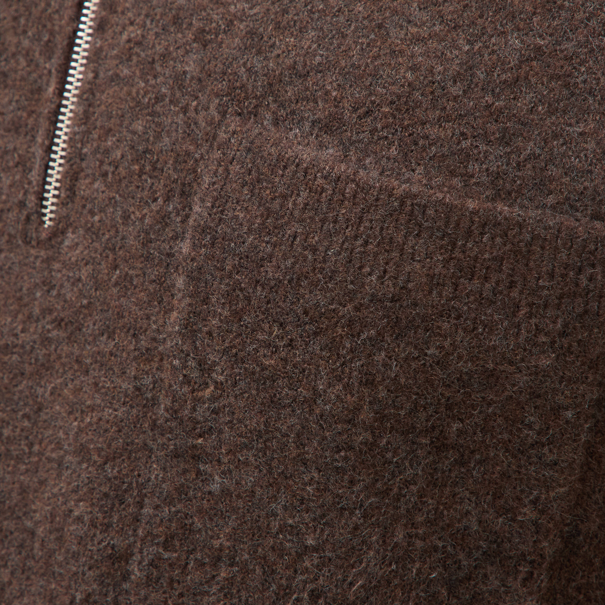 Pull droit manches longues marron fonc&eacute; homme