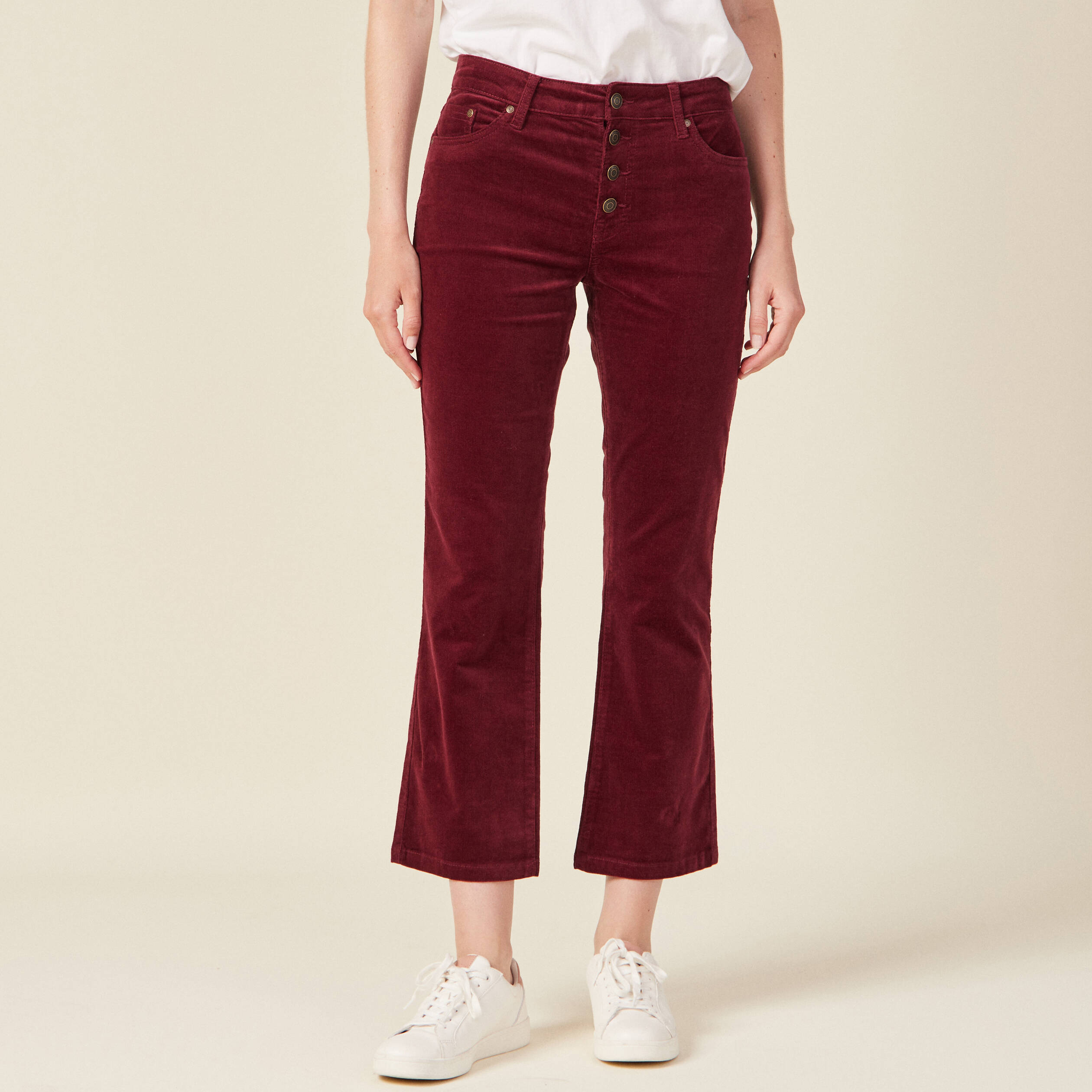pantalon bootcut velours prune femme Pantalon bootcut velours prune femme