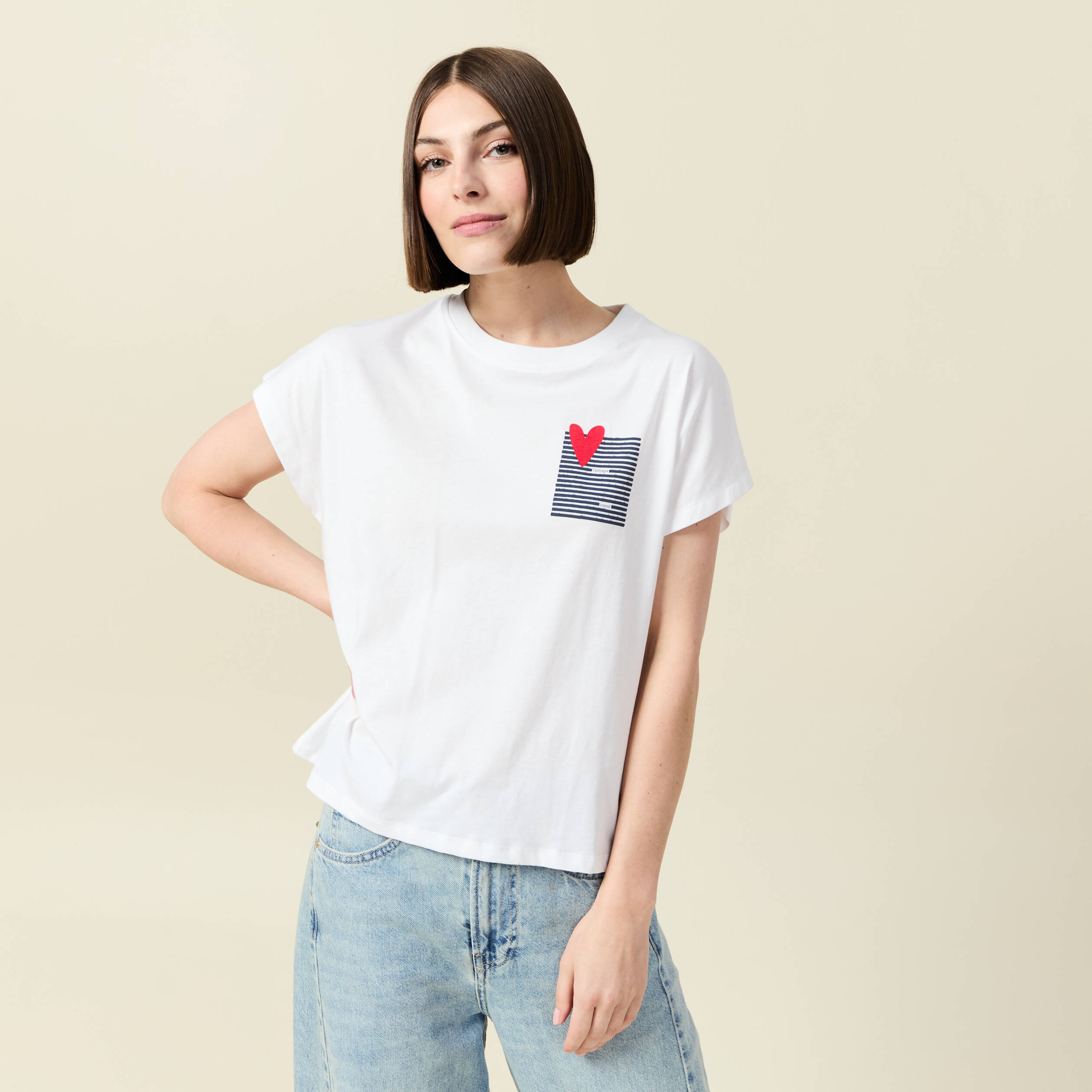 t shirt manches courtes blanc femme T-shirt manches courtes blanc femme