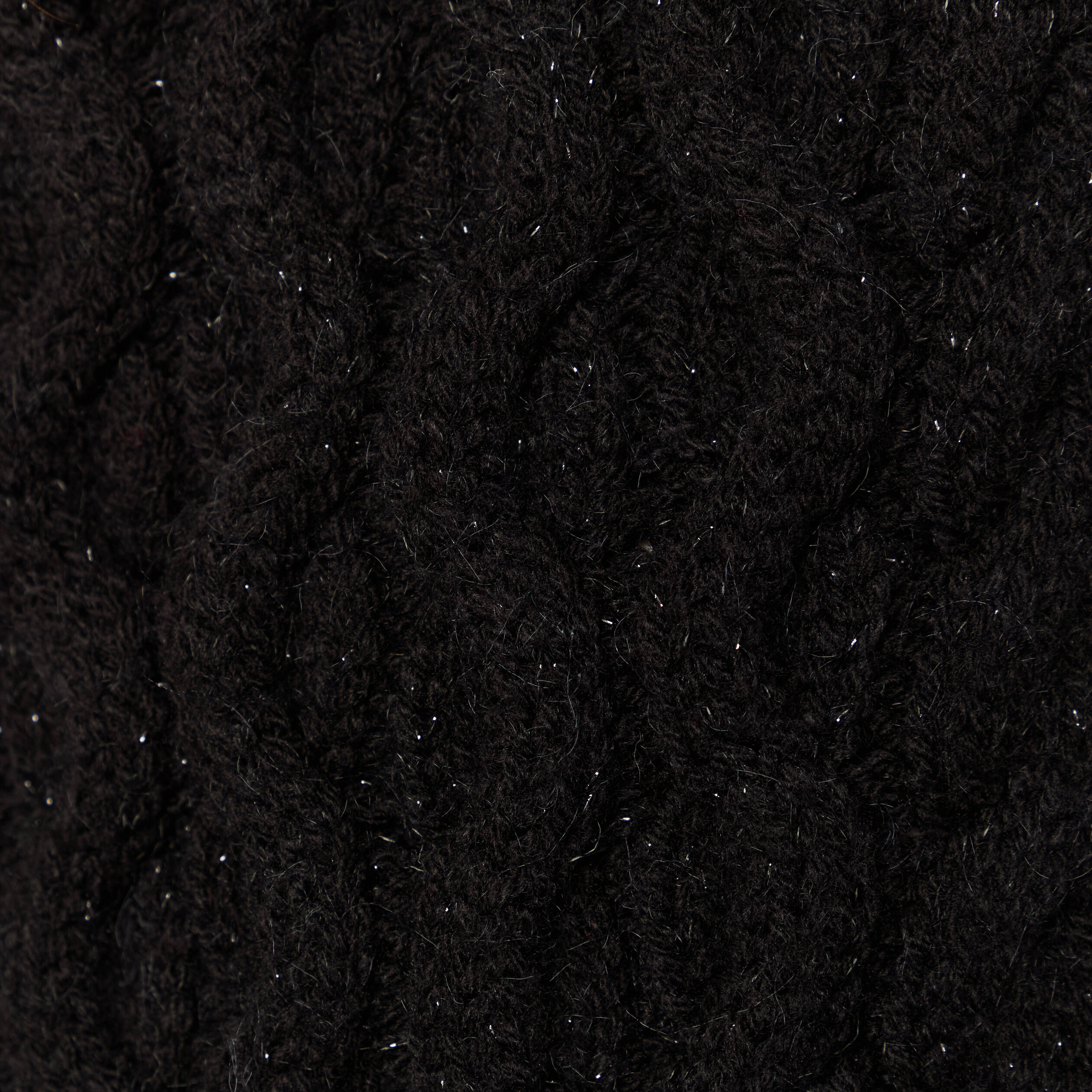 Pull manches longues col roul&eacute; brillant noir femme