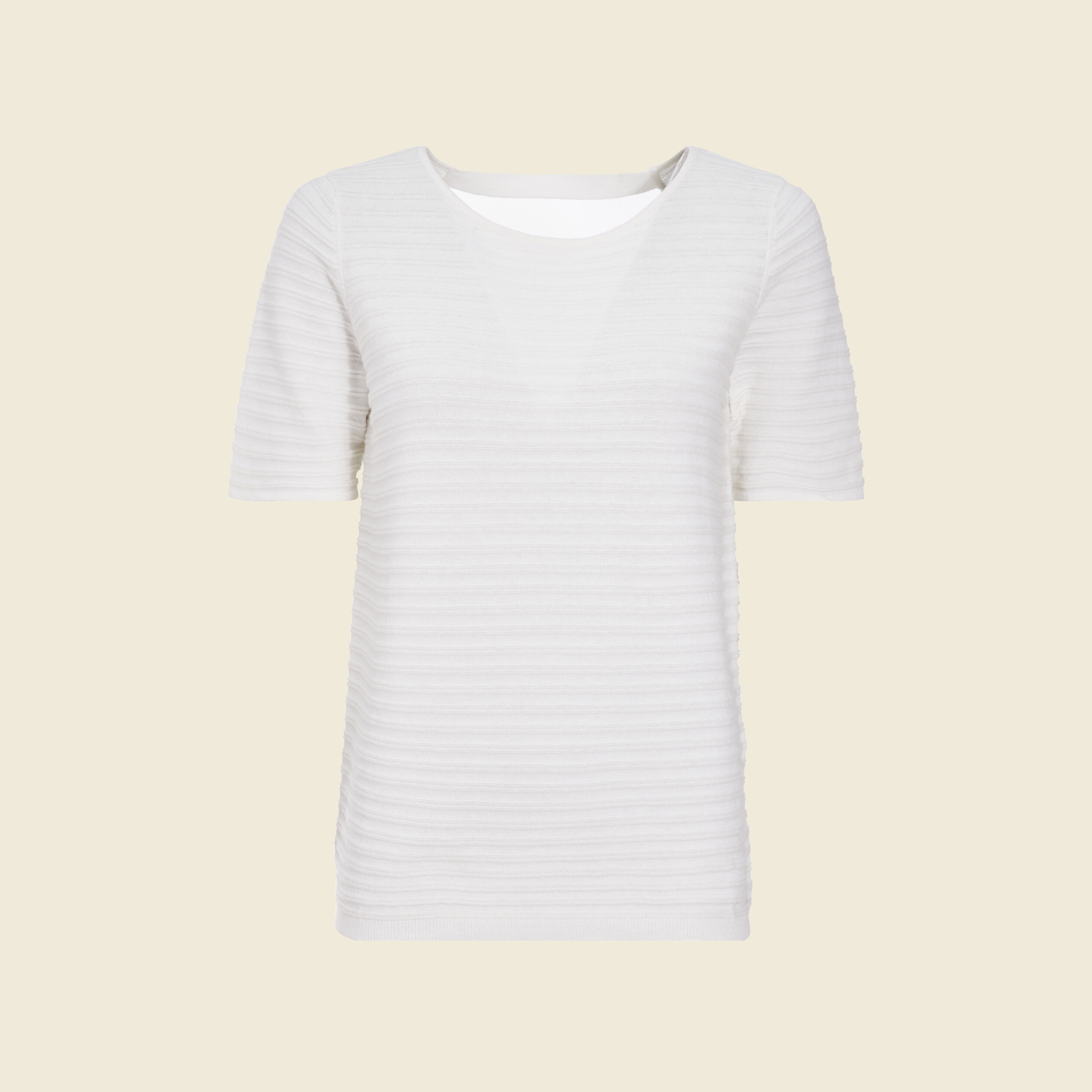 Pull manches courtes ecru femme