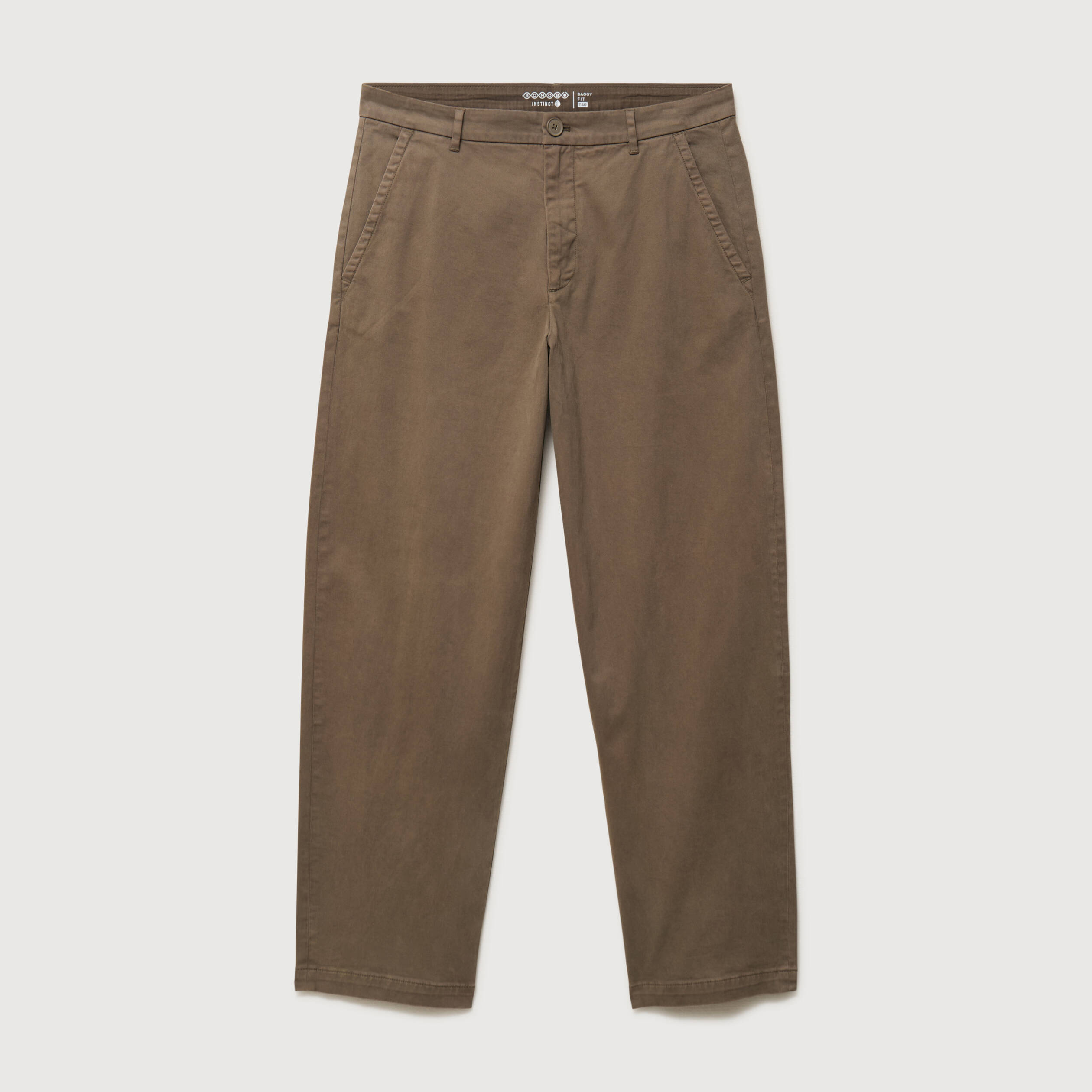 Pantalon coupe large taupe homme