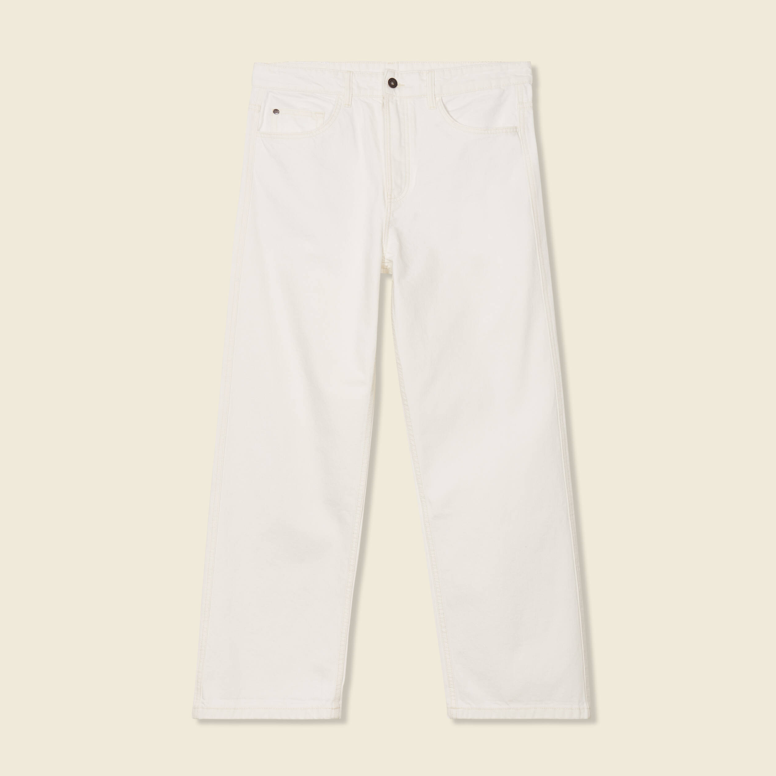 jeans loose 5 poches denim blanc homme Jeans loose 5 poches denim blanc homme