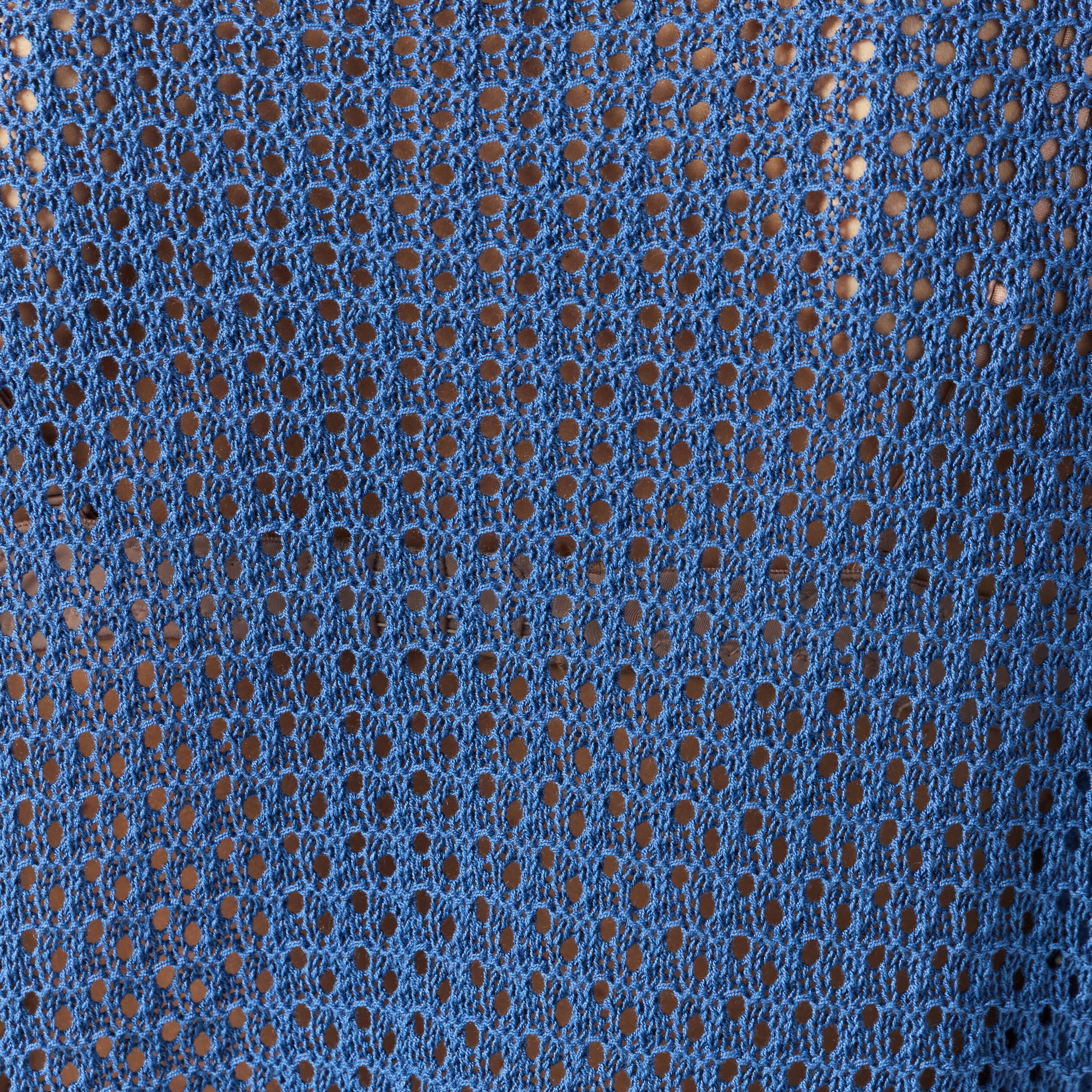 Pull ajour&eacute; col v manches 3/4 bleu marine femme