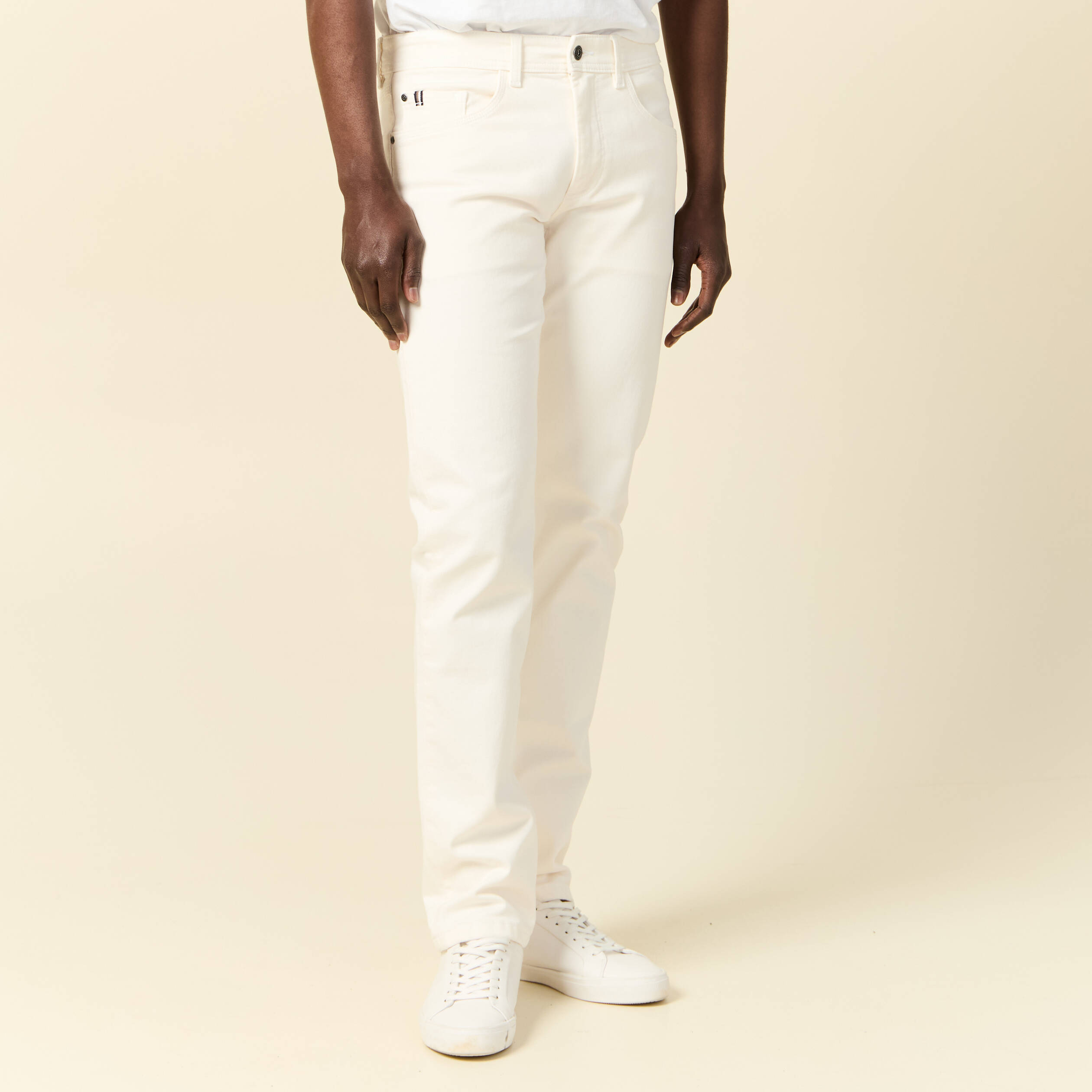 Jeans straight homme used L34 denim blanc homme