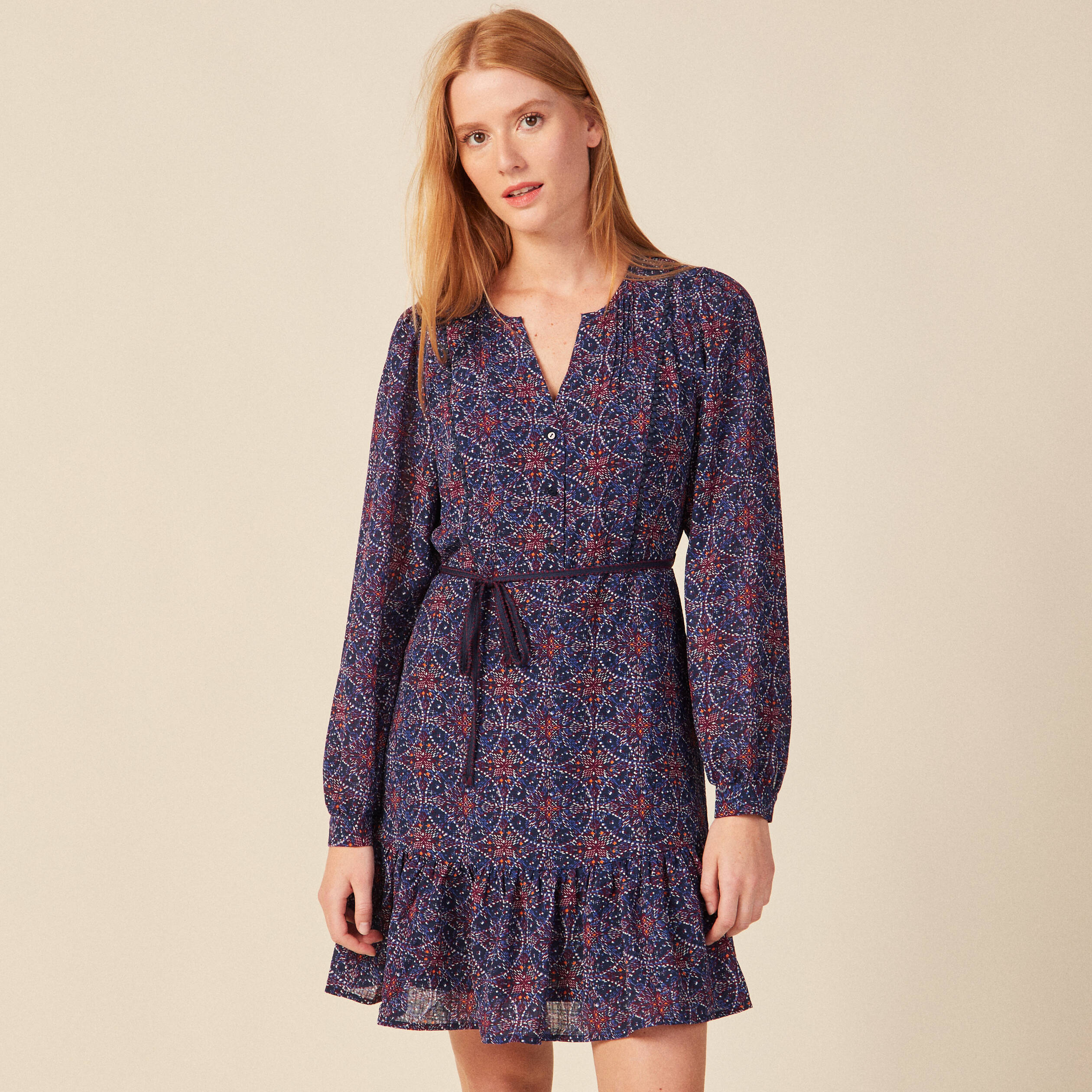 robe patineuse eco responsable bleu marine femme Robe patineuse éco-responsable bleu marine femme