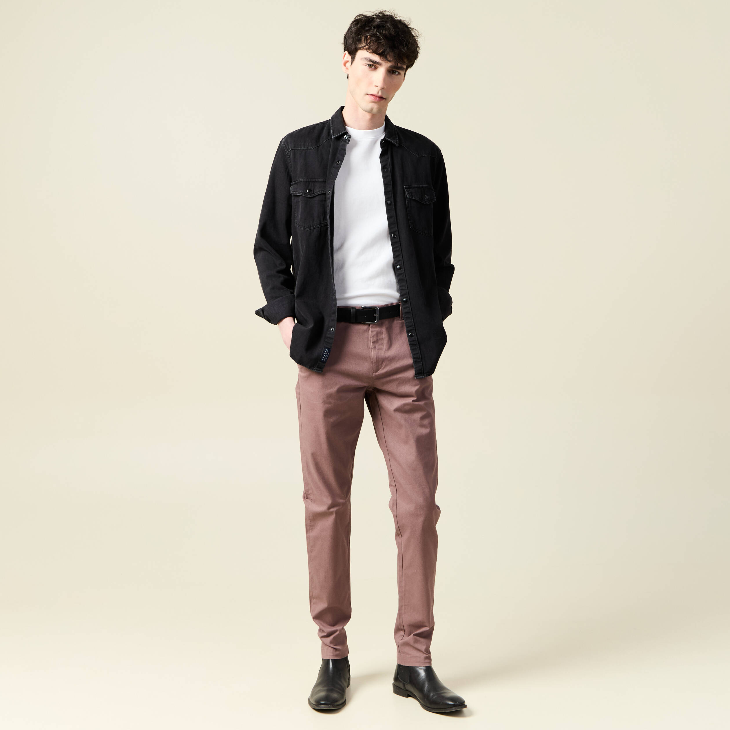 pantalon chino slim vieux rose homme Pantalon chino slim vieux rose homme