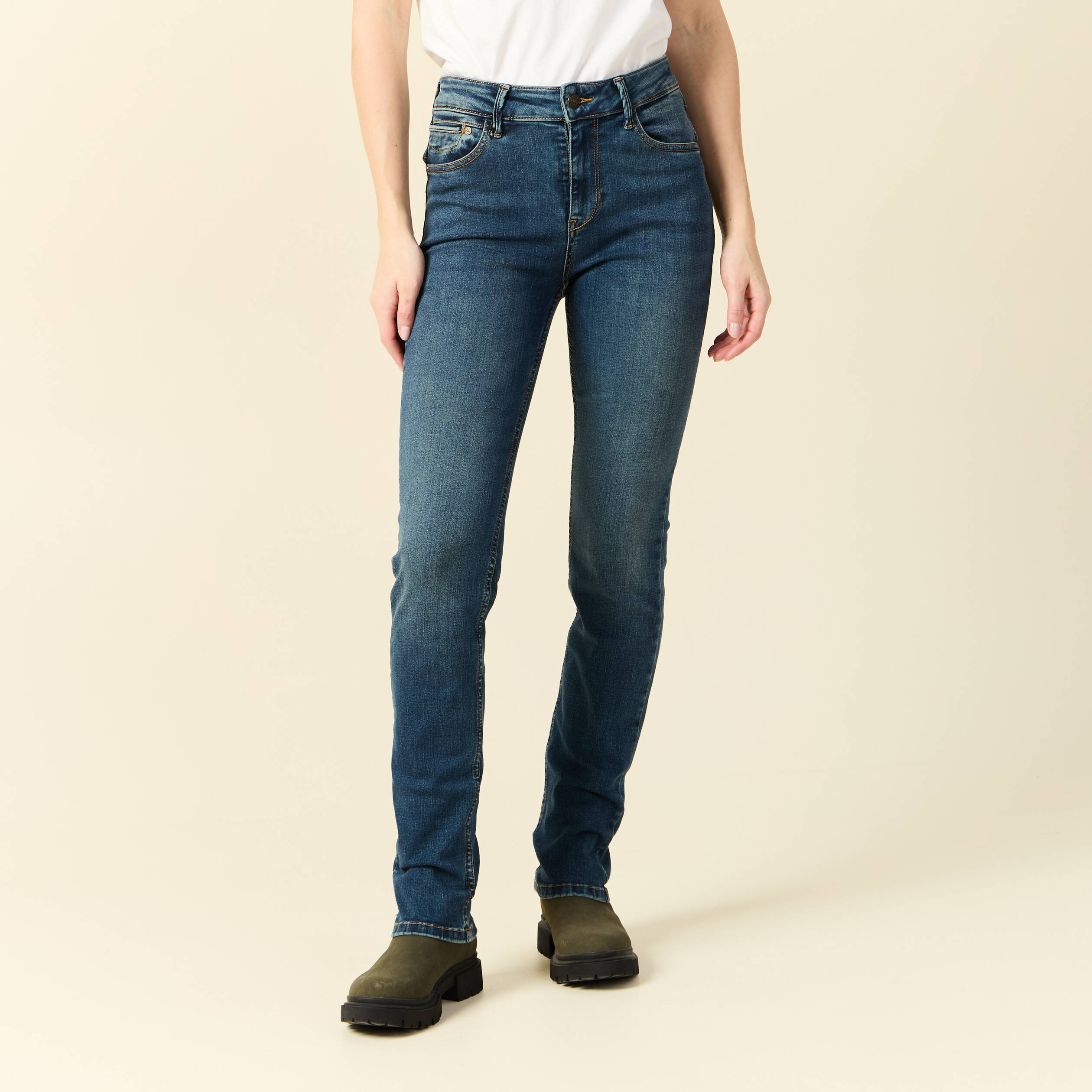jeans regular taille haute denim stone femme Jeans regular taille haute denim stone femme