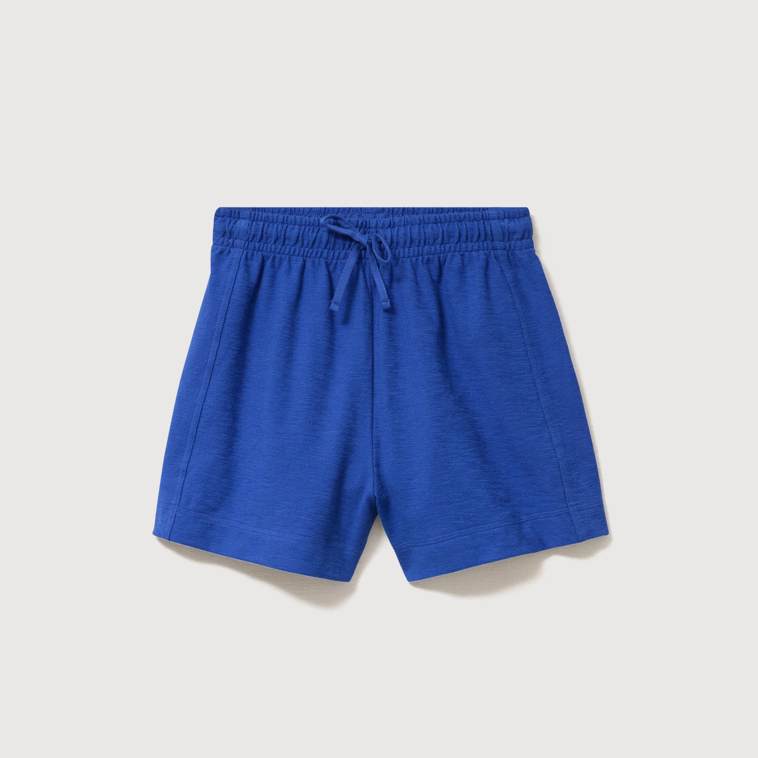 Short taille haute en maille ray&eacute;e bleu electrique femme