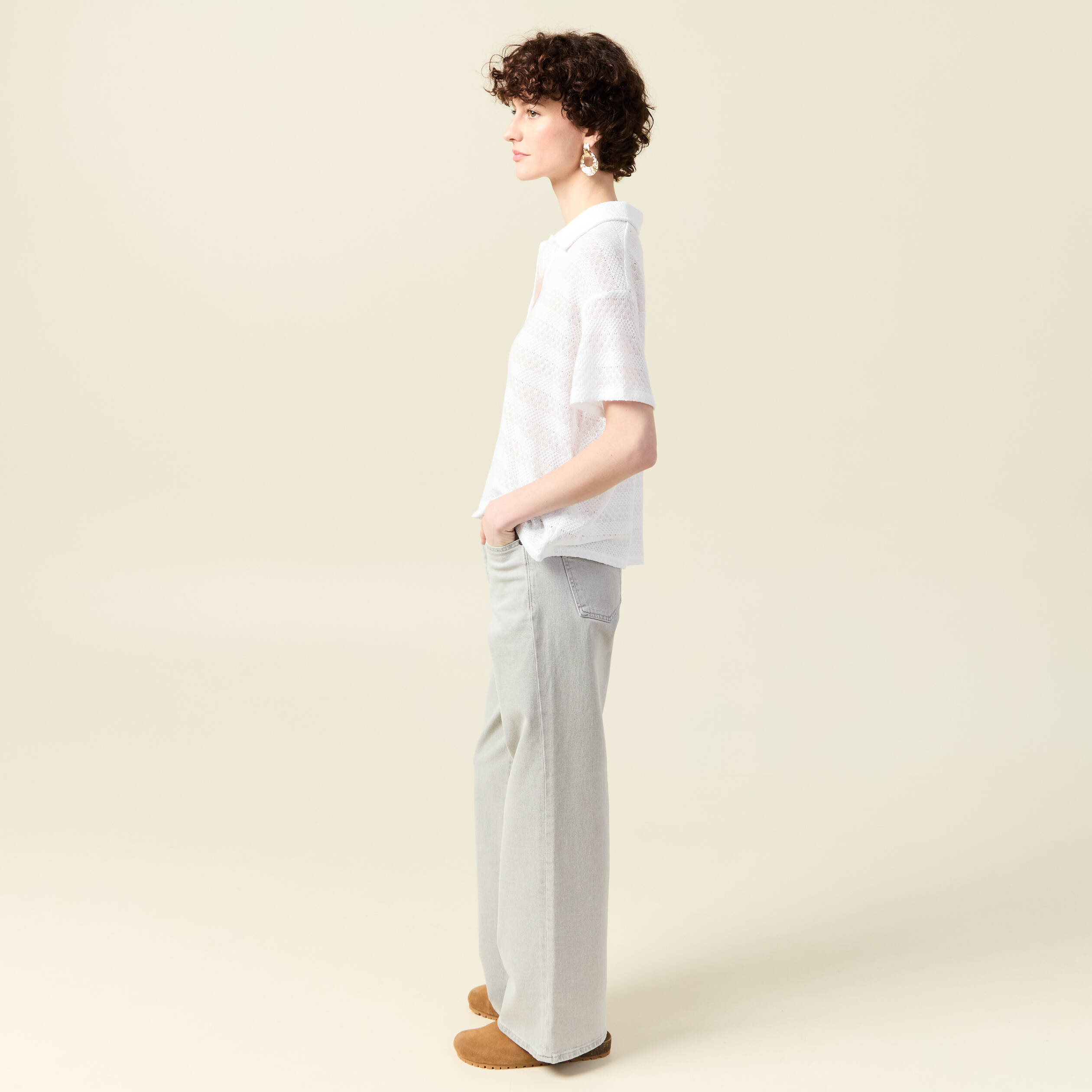 T-shirt manches courtes blanc femme