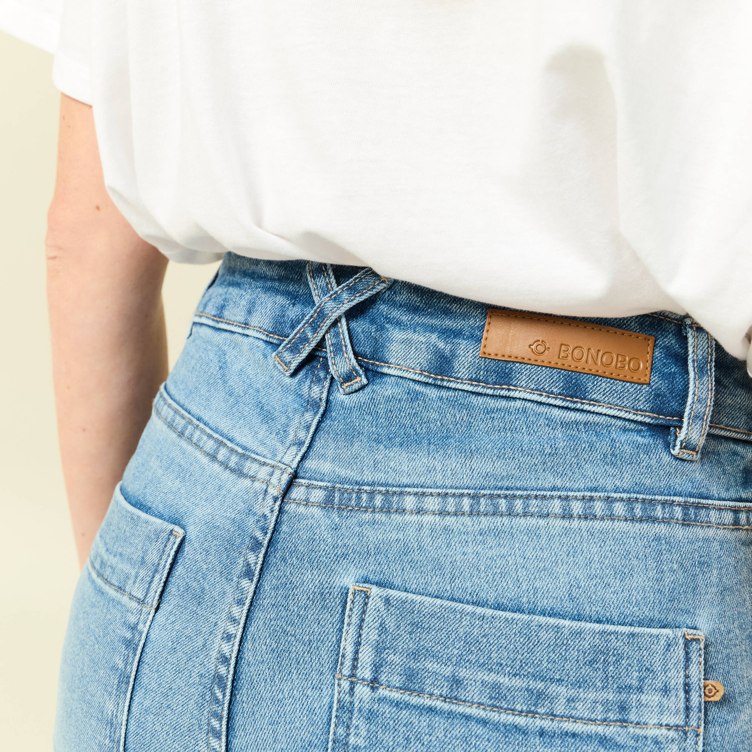 Jeans flare 7/8&egrave;me denim stone femme
