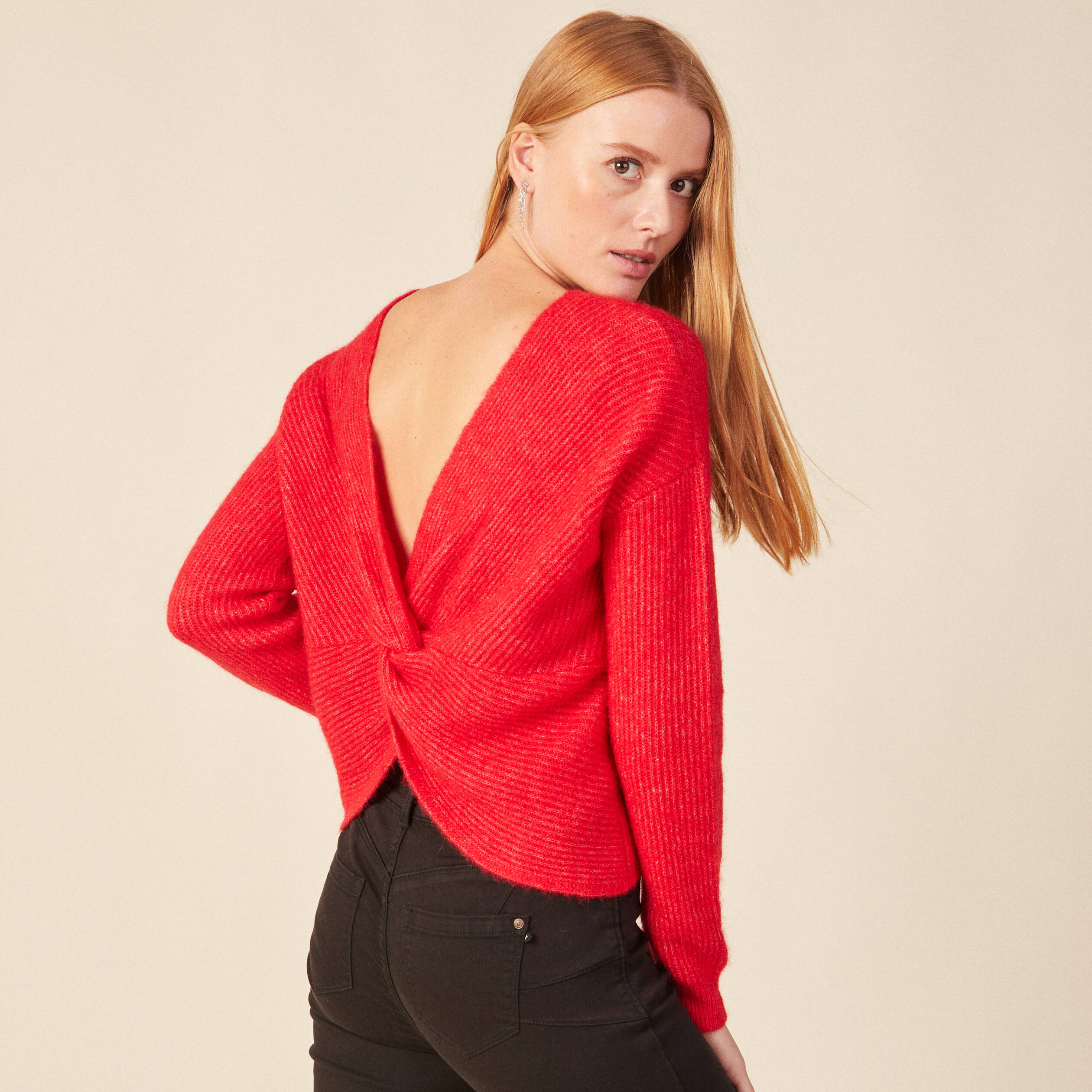 pull manches longues rose framboise femme Pull manches longues rose framboise femme