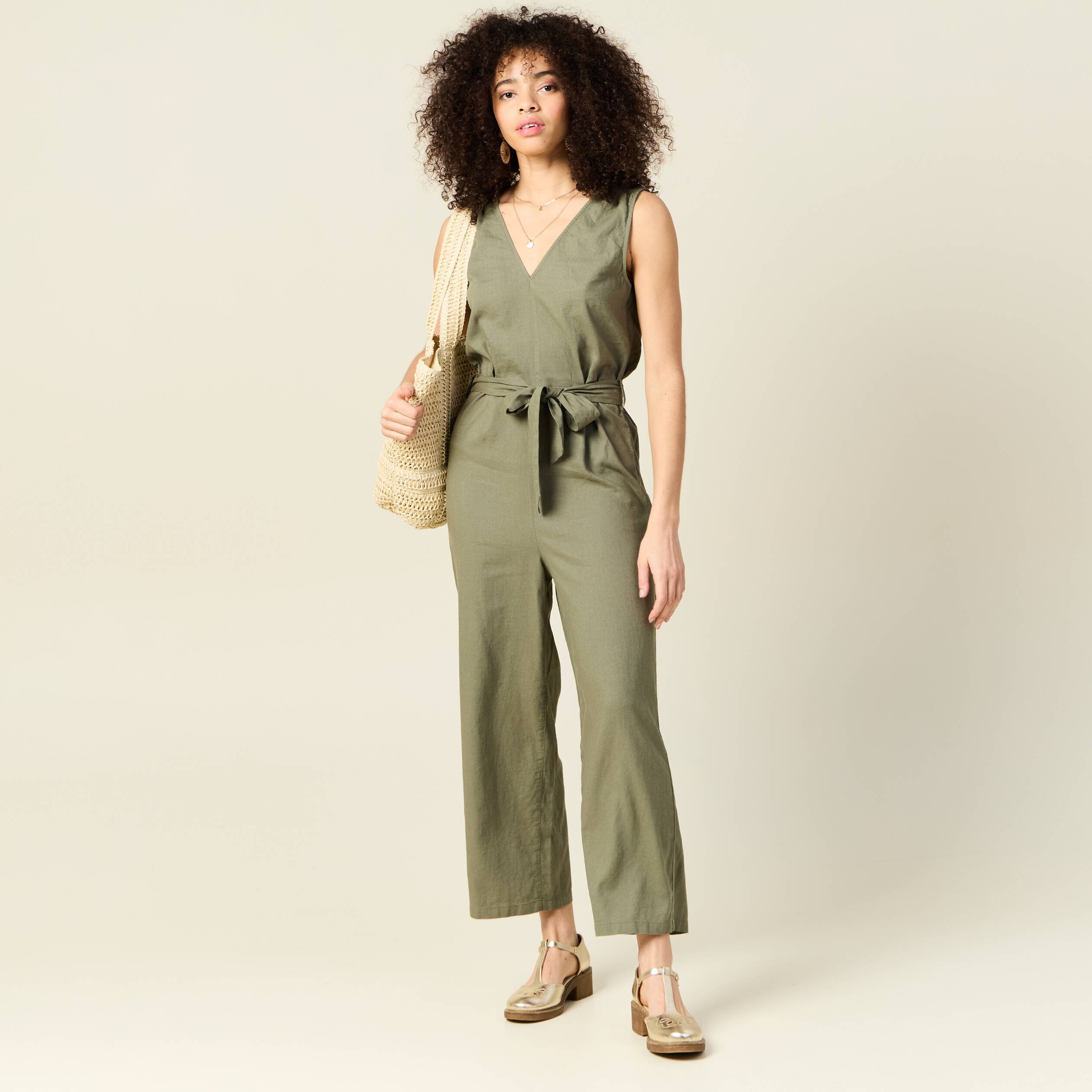 combinaison eco responsable vert kaki femme Combinaison éco-responsable vert kaki femme