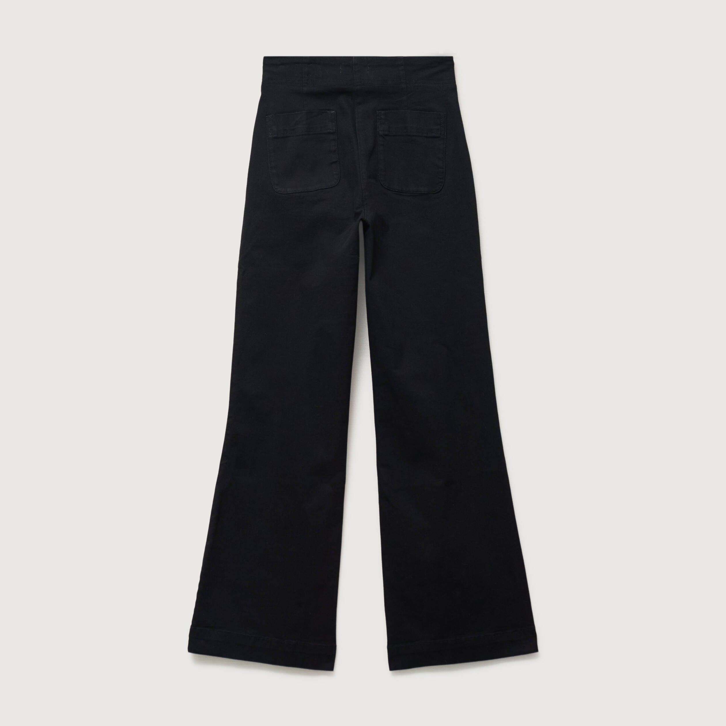 Jeans bootcut taille haute 7/8&egrave;me denim noir femme