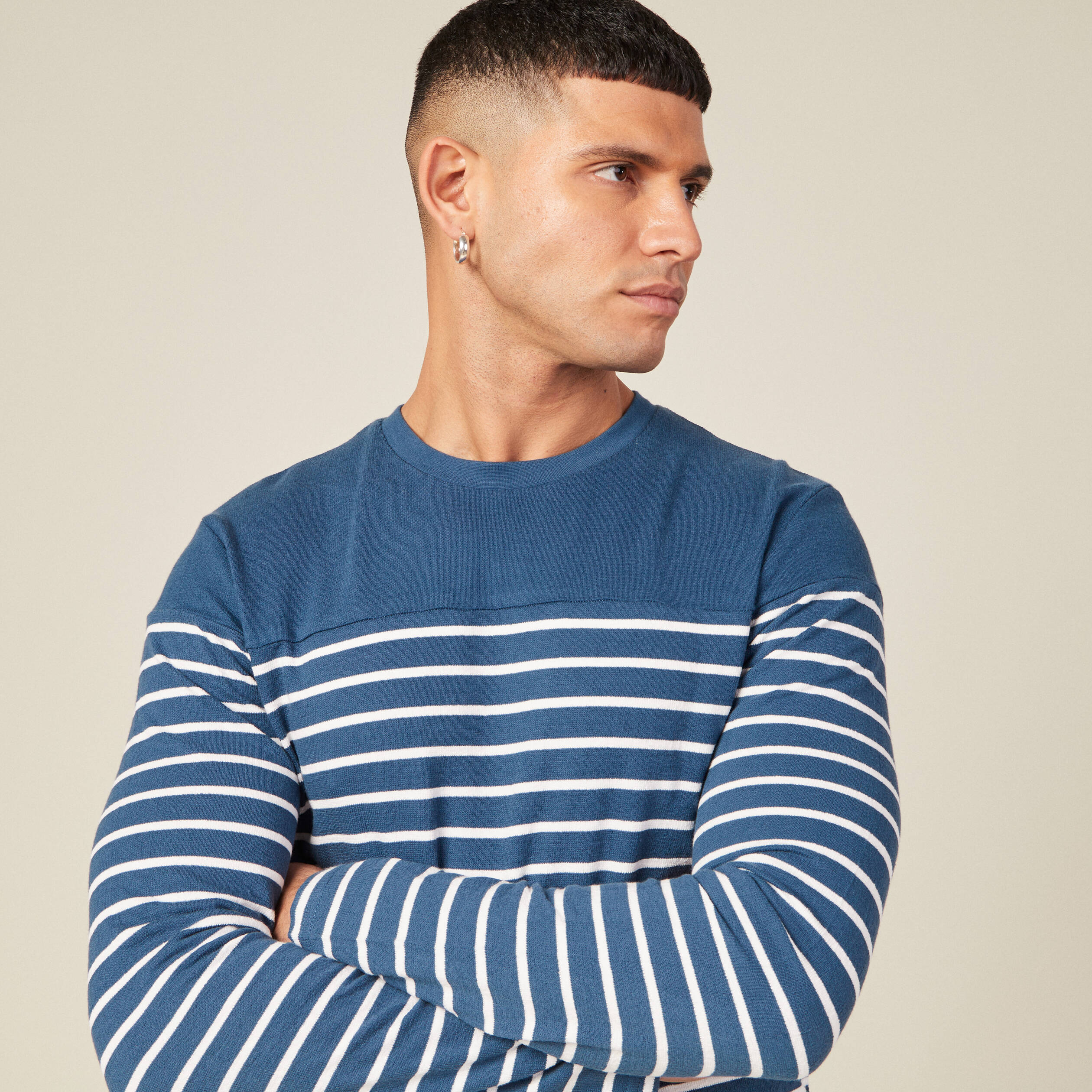 T-shirt manches longues bleu foncé homme