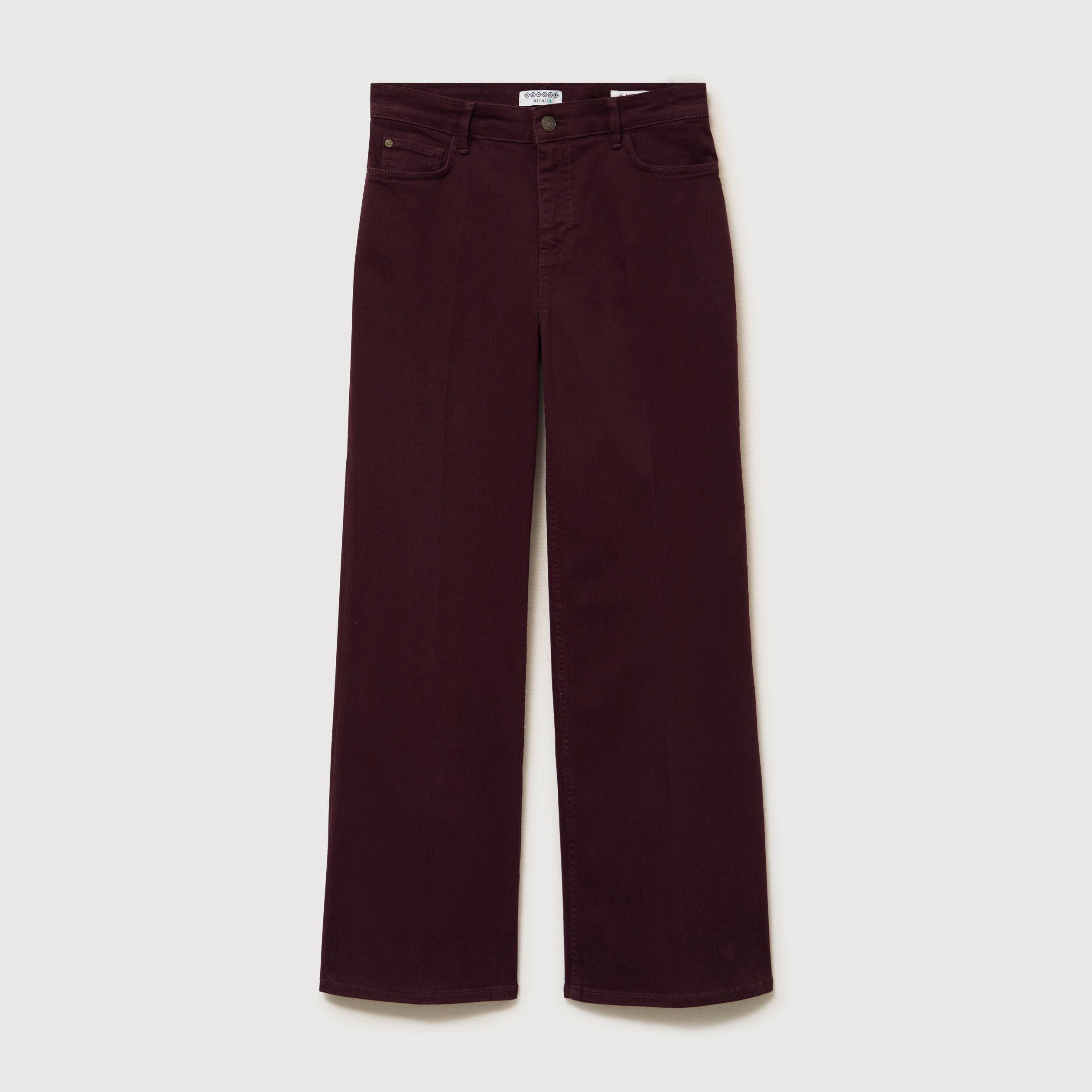 Jeans flare taille standard bordeaux femme