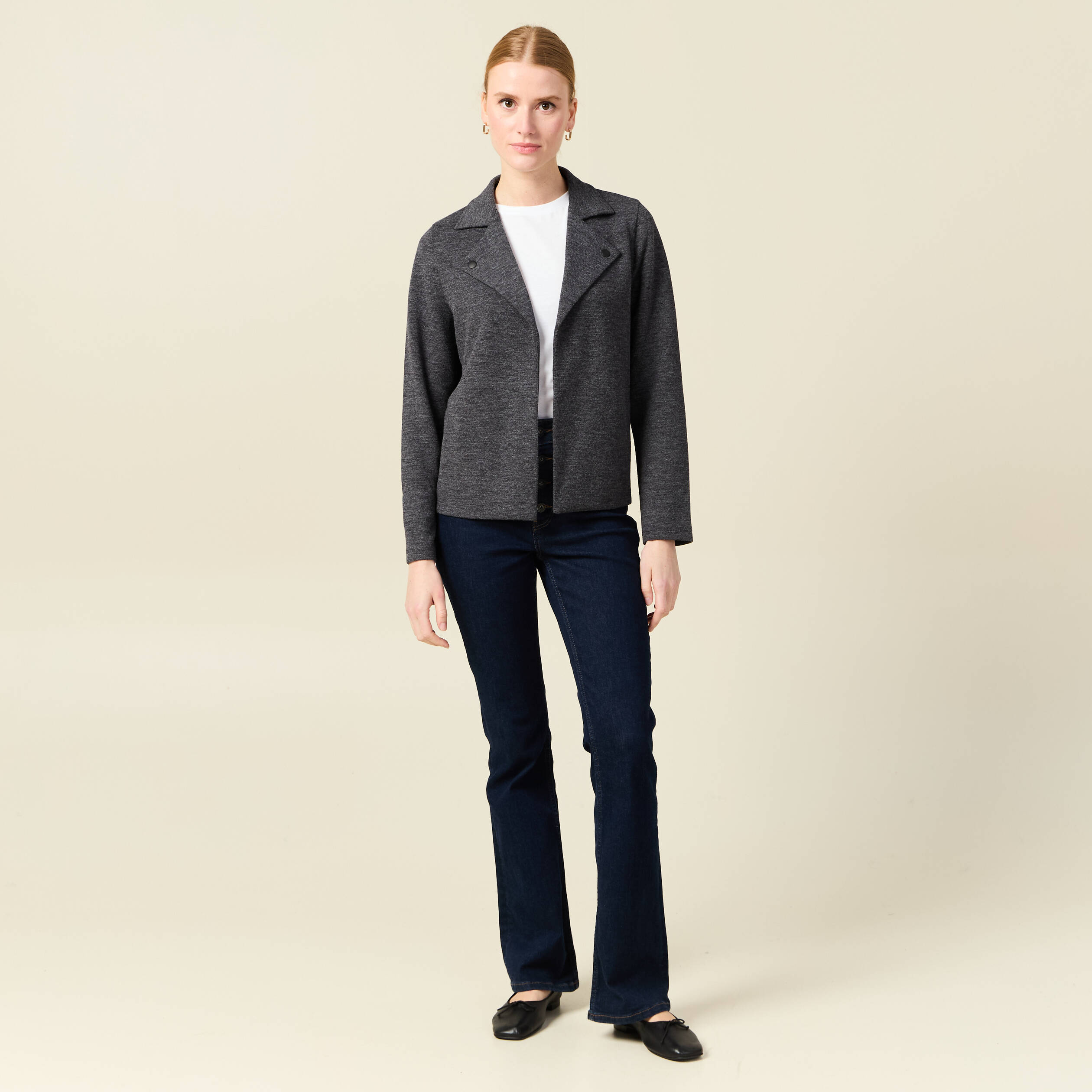 gilet manches longues gris femme Gilet manches longues gris femme