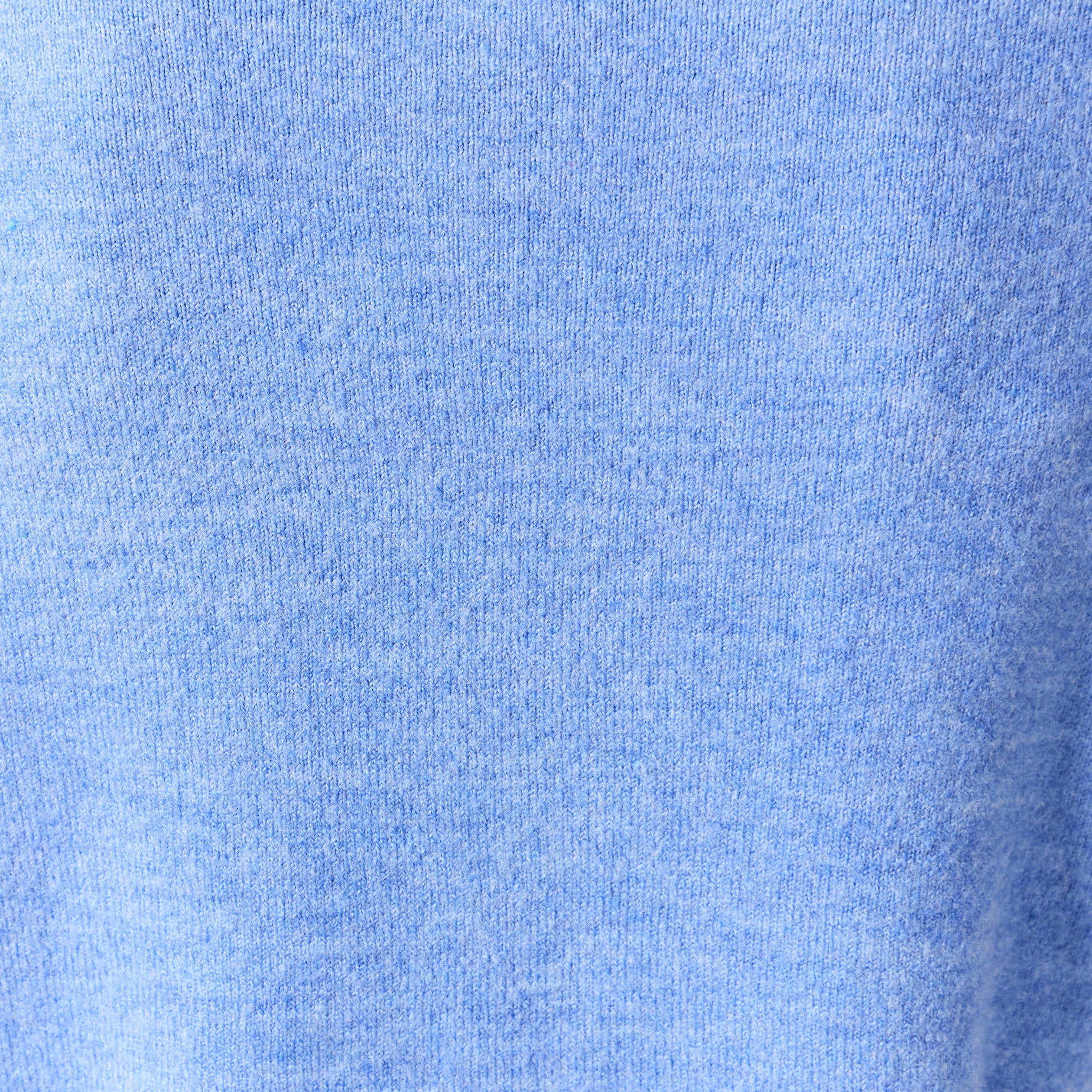 Pull manches longues col en V bleu ciel femme