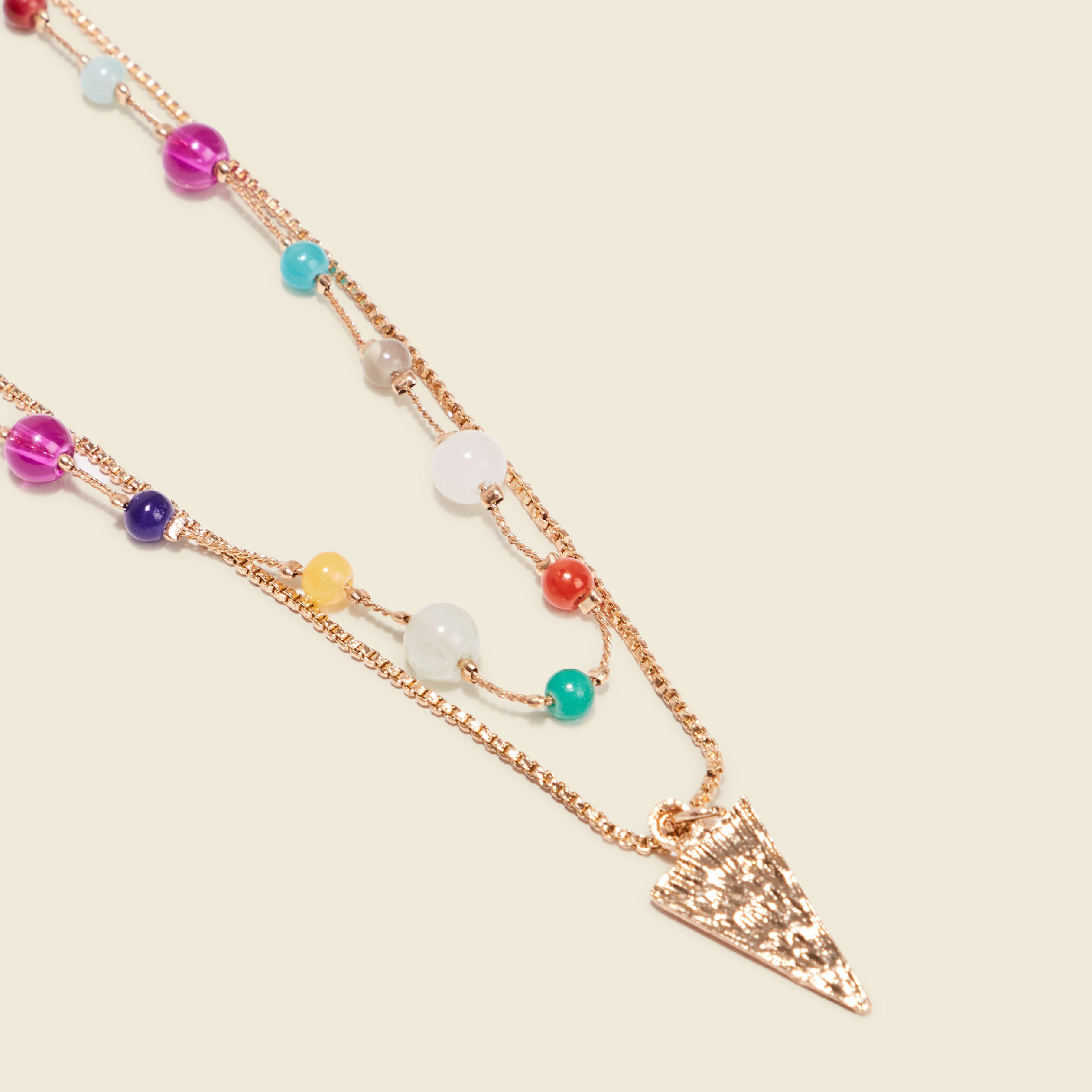 Collier 2 rangs avec perles multicolore femme