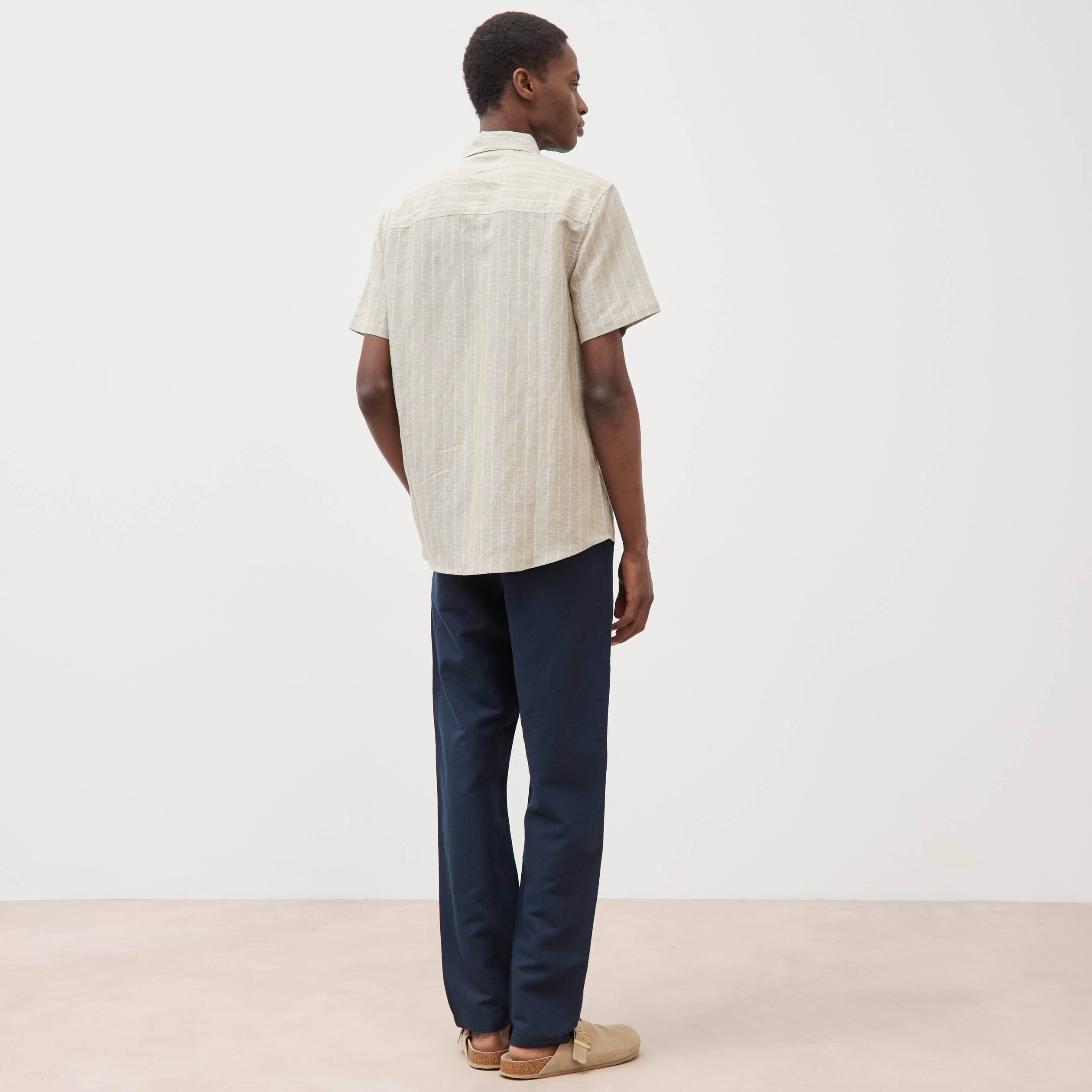 Chemise manches courtes vert kaki homme