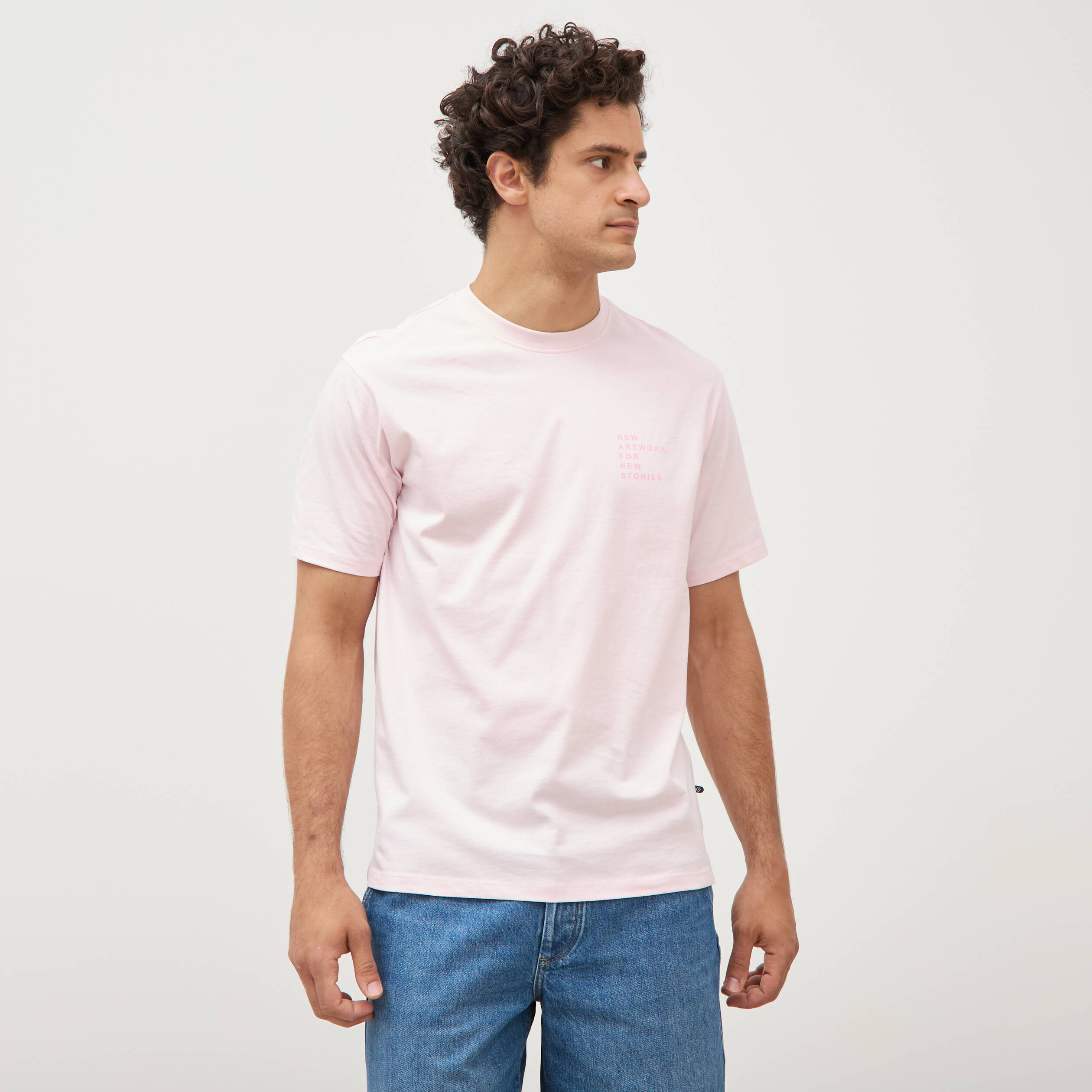 T-shirt en coton manches courtes rose homme