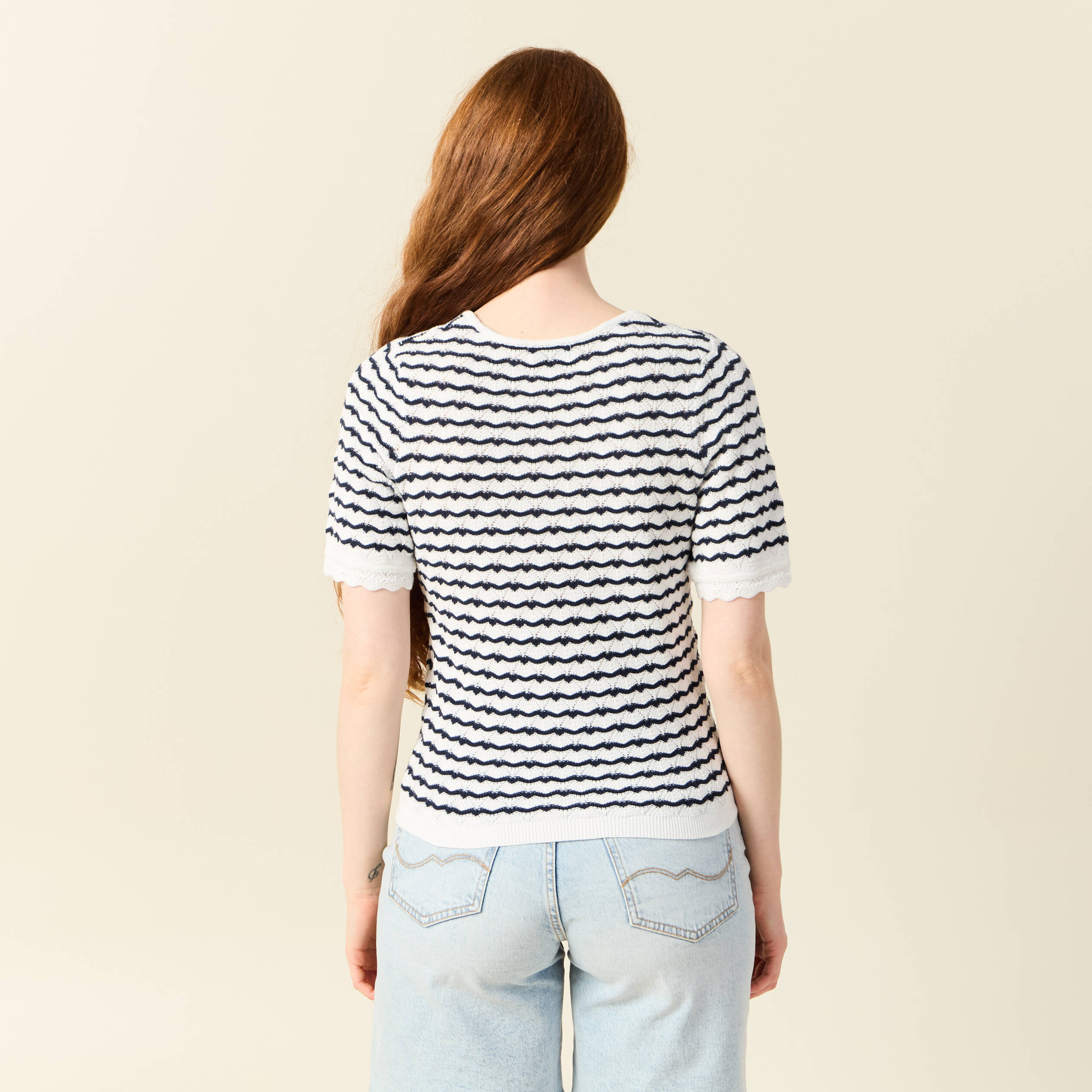 pull manches courtes bleu fonce femme Pull manches courtes bleu foncé femme
