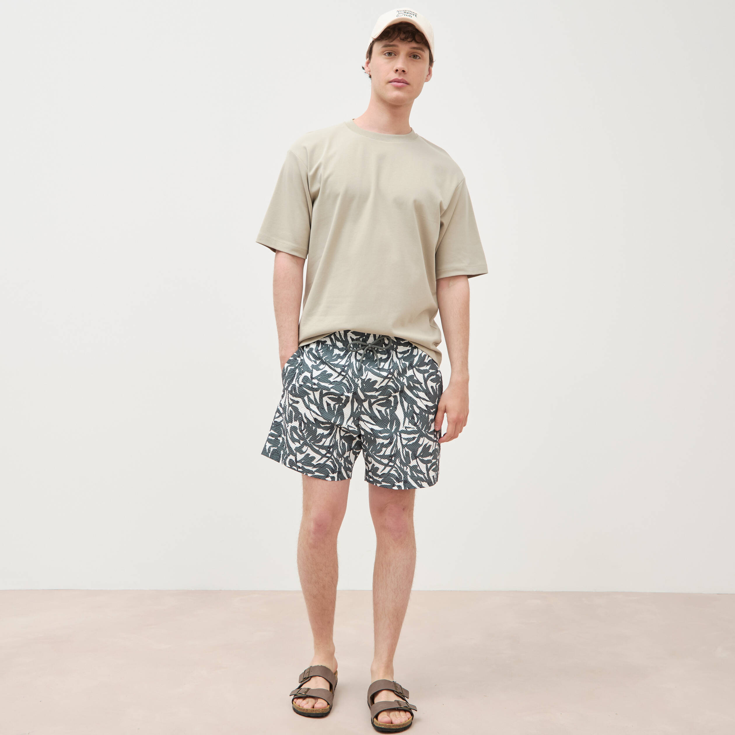 T-shirt manches courtes beige homme