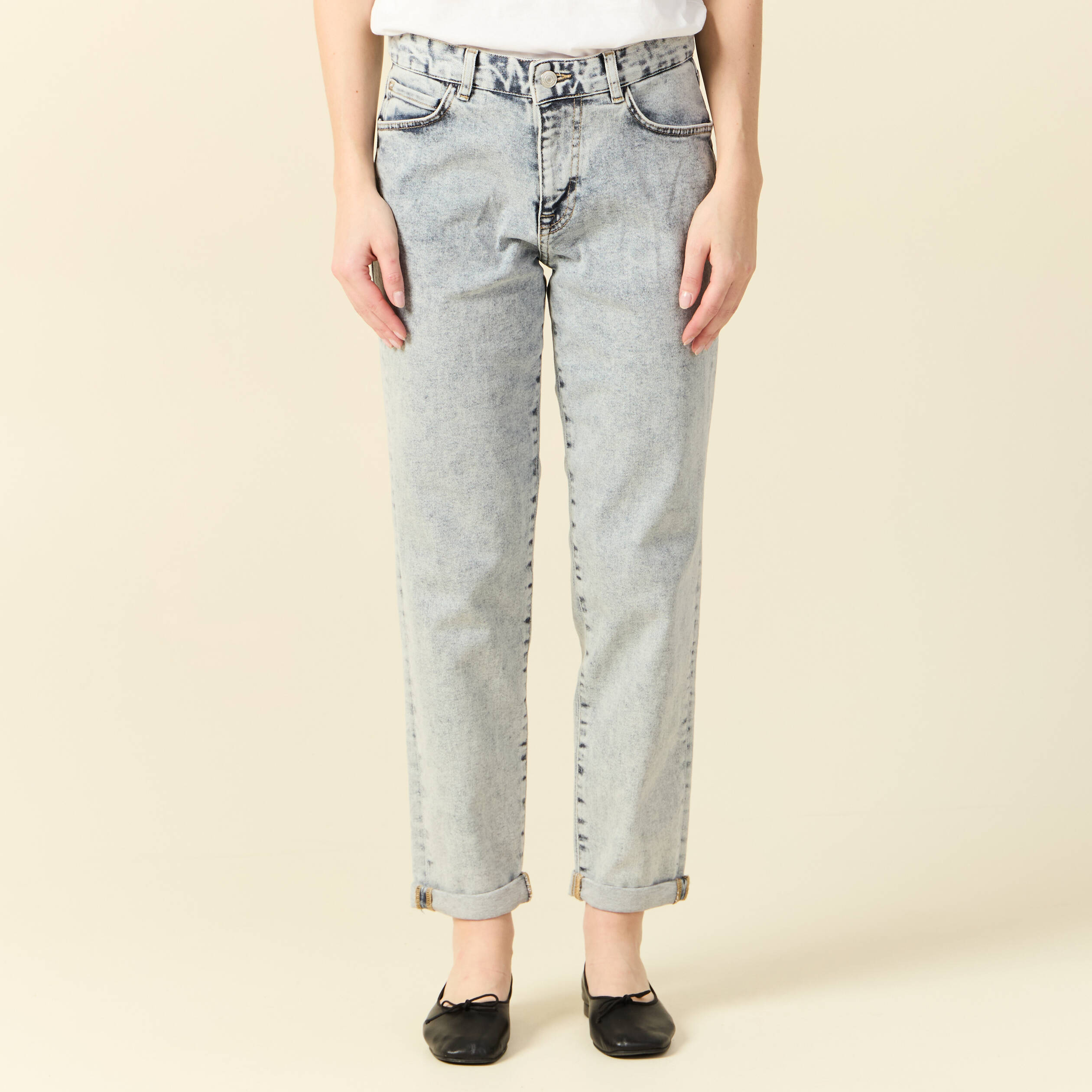 jeans girlfriend 5 poches denim snow bleu femme Jeans girlfriend 5 poches denim snow bleu femme