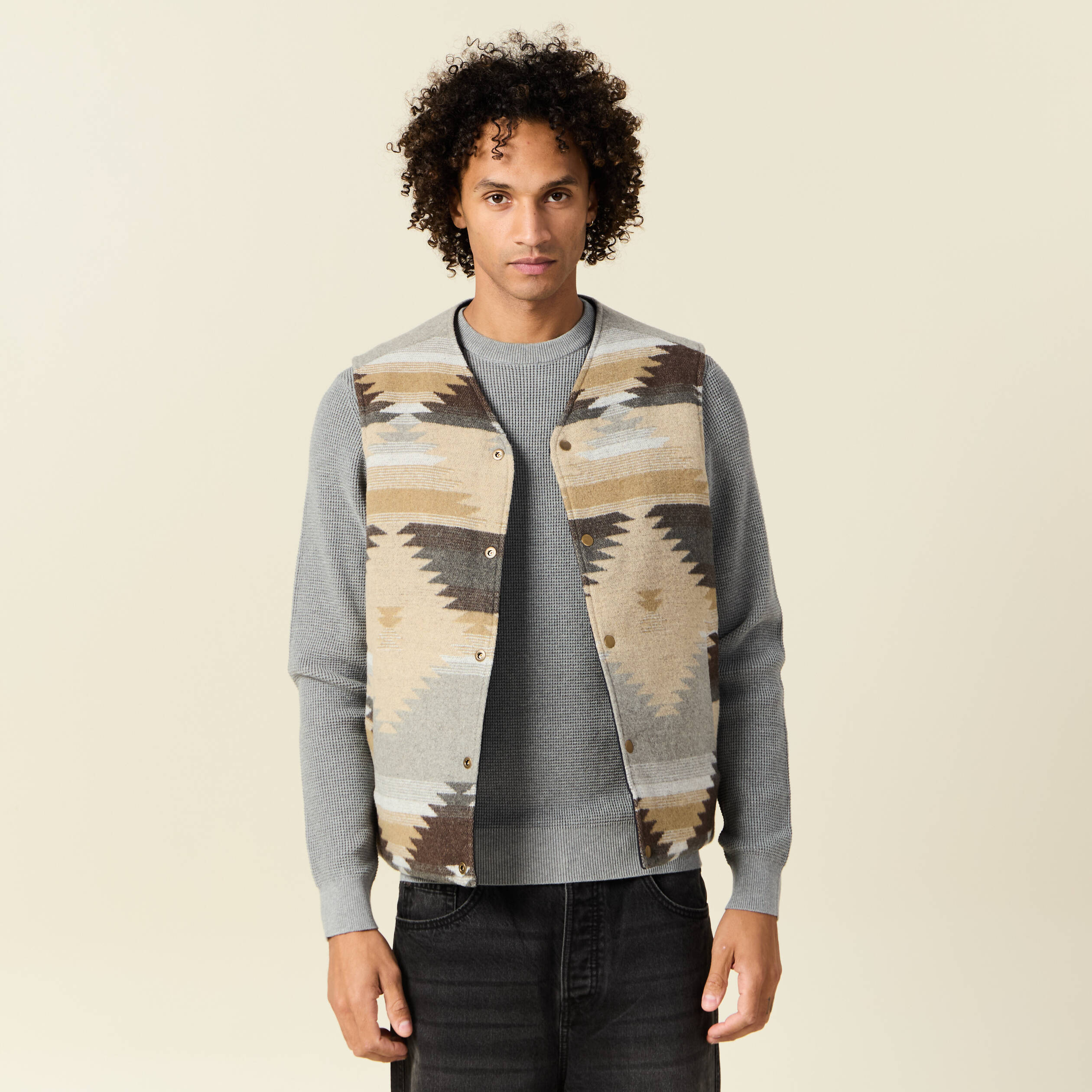 Blouson sans manche réversible beige homme