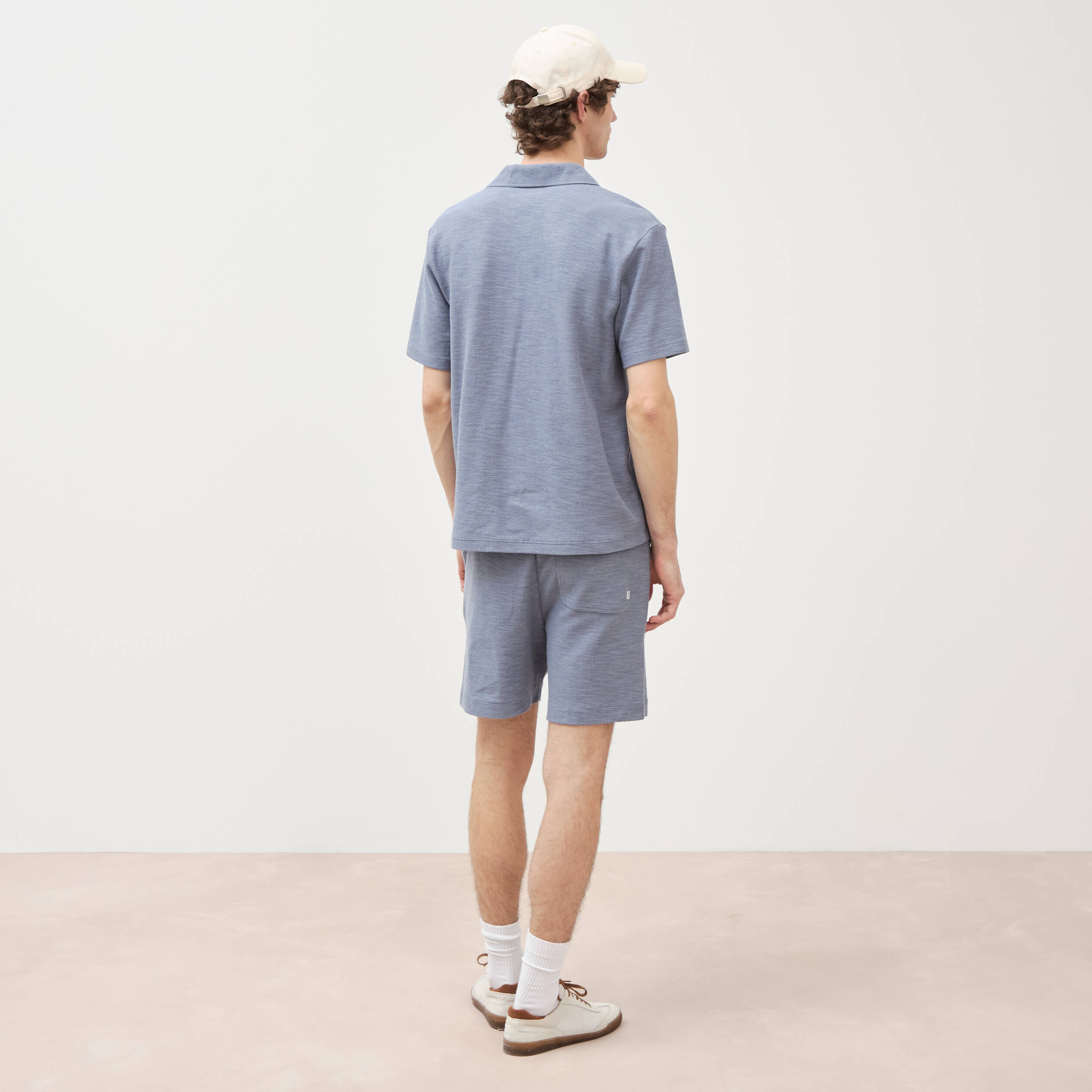 Polo manches courtes bleu gris homme