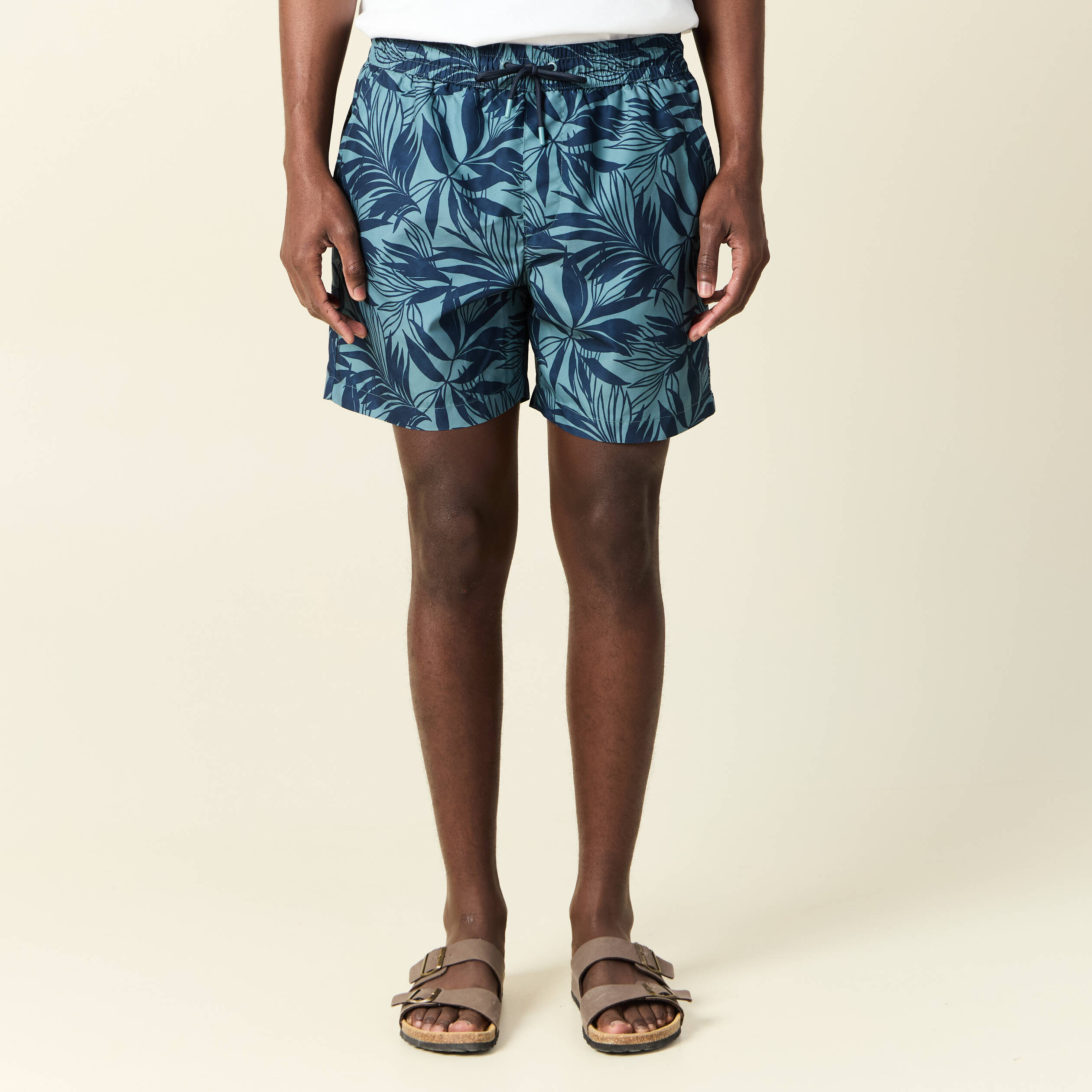 Short de bain vert fonc&eacute; homme