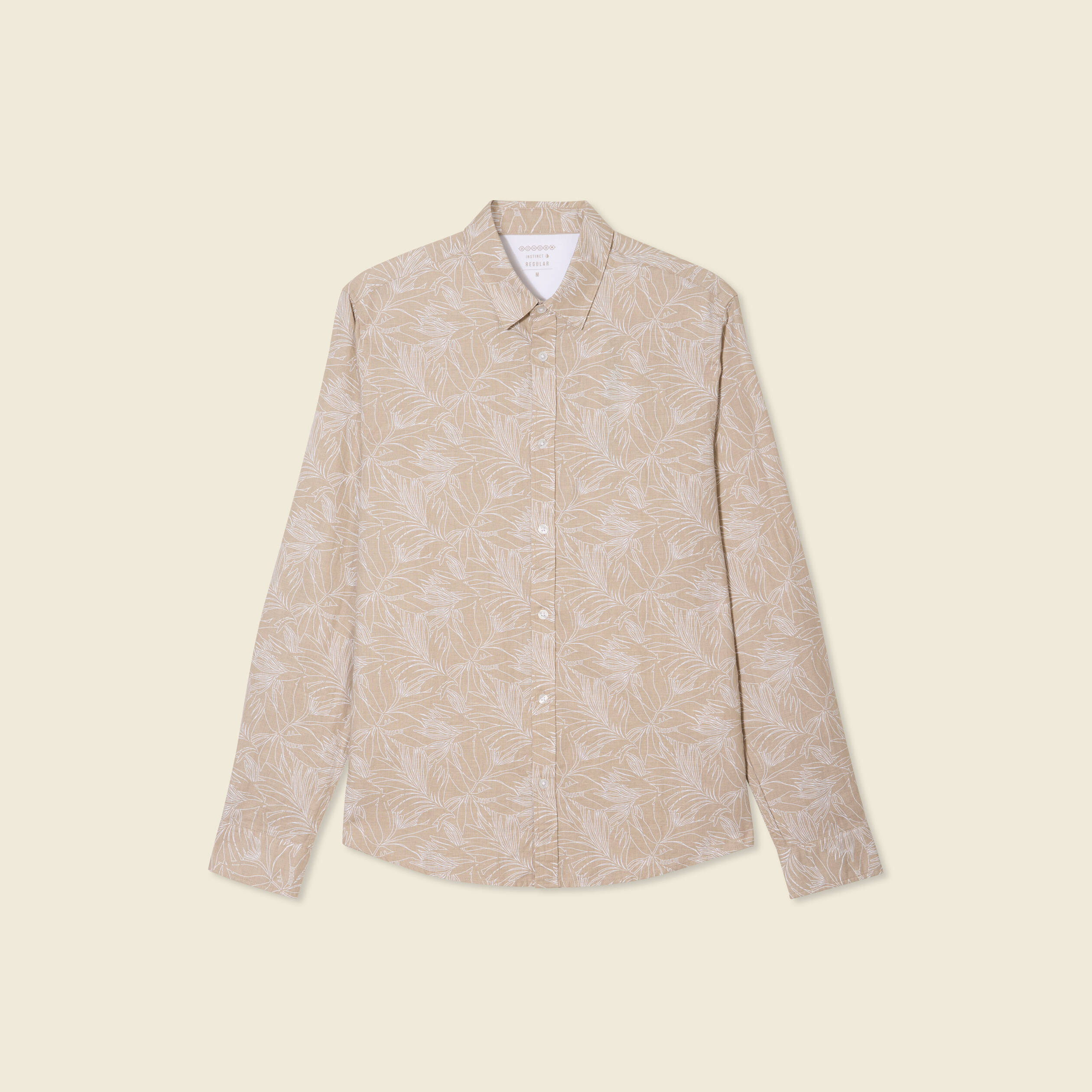 chemise manches longues beige homme Chemise manches longues beige homme