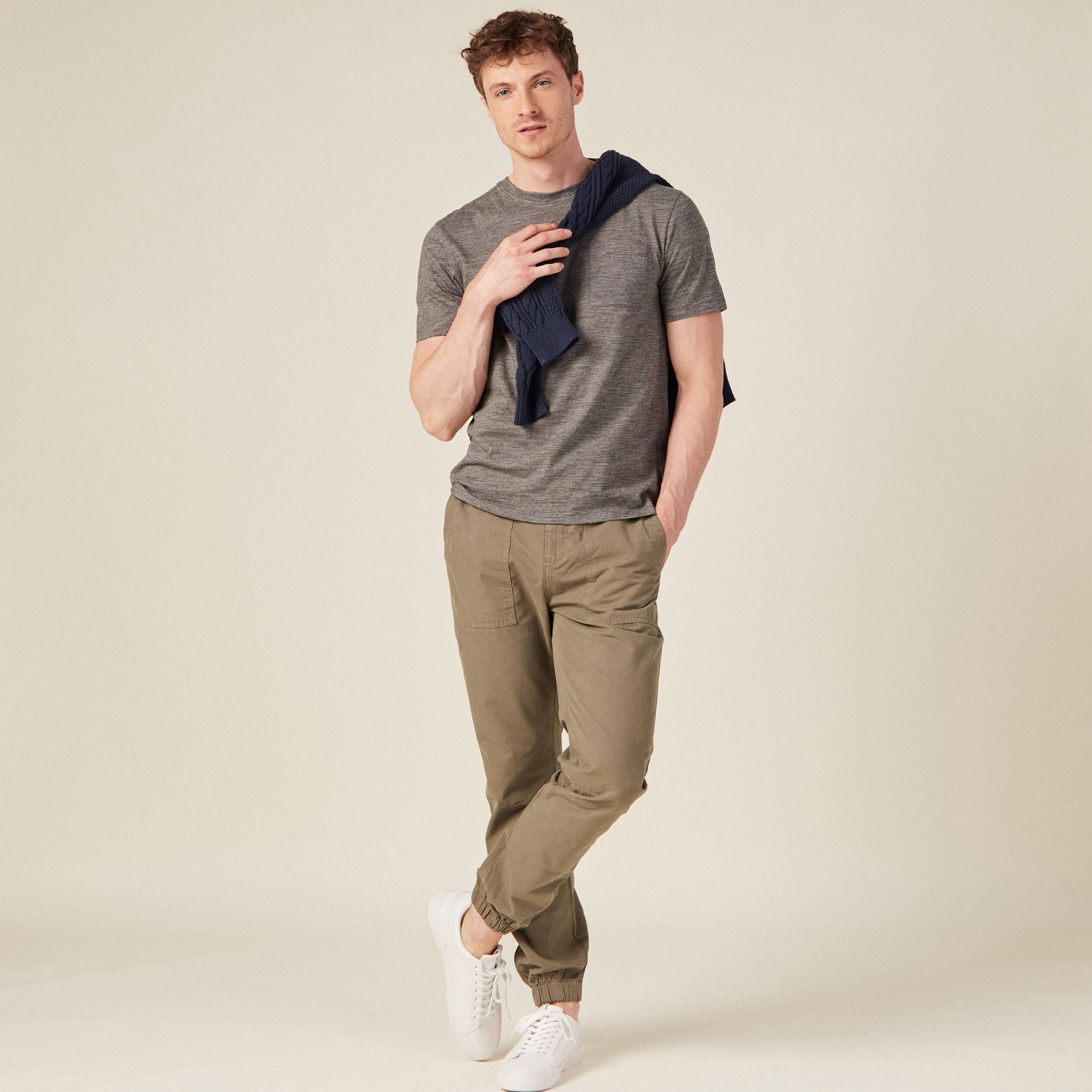 T-shirt manches courtes vert kaki homme