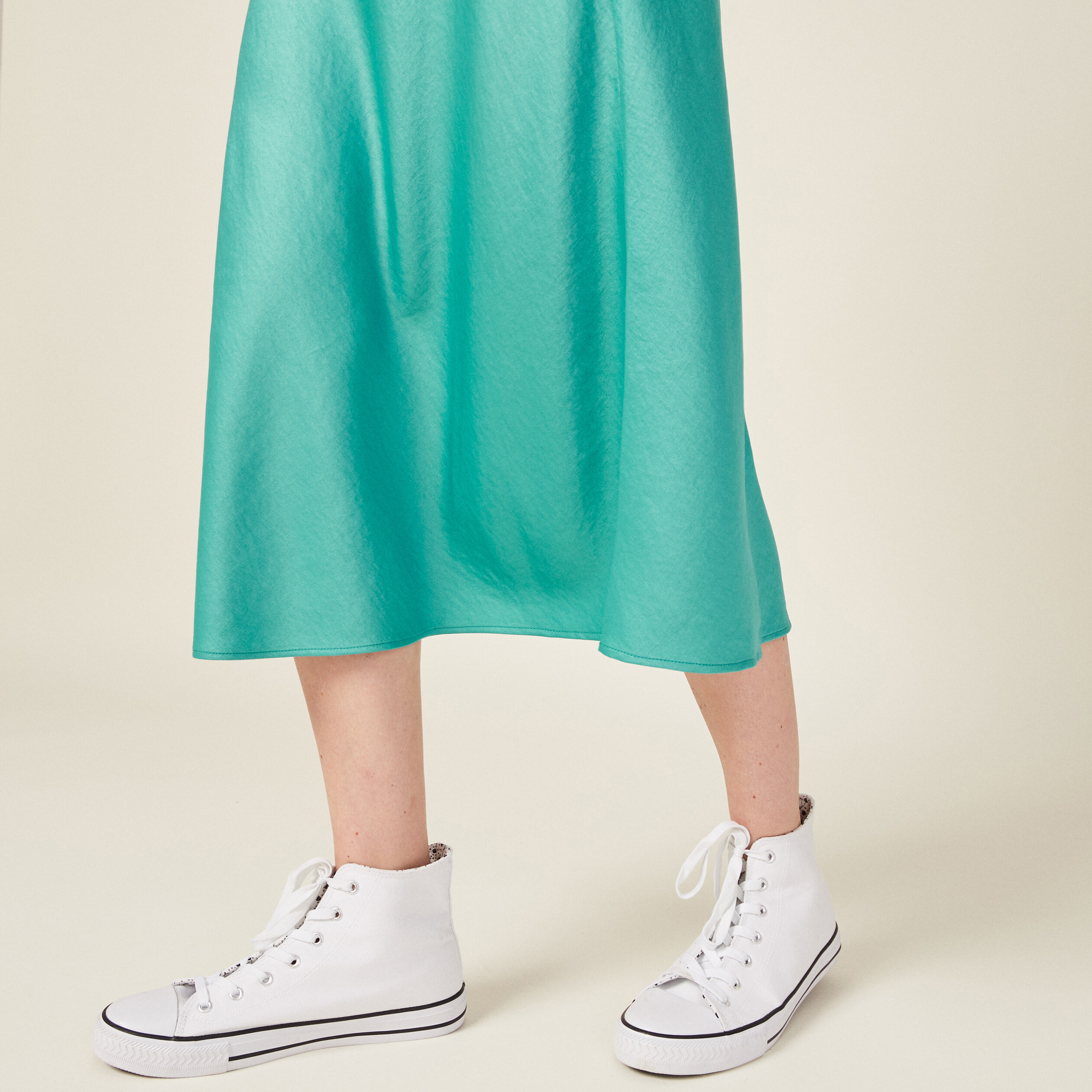 jupe midi droite satin bleu turquoise femme Jupe midi droite satin bleu turquoise femme