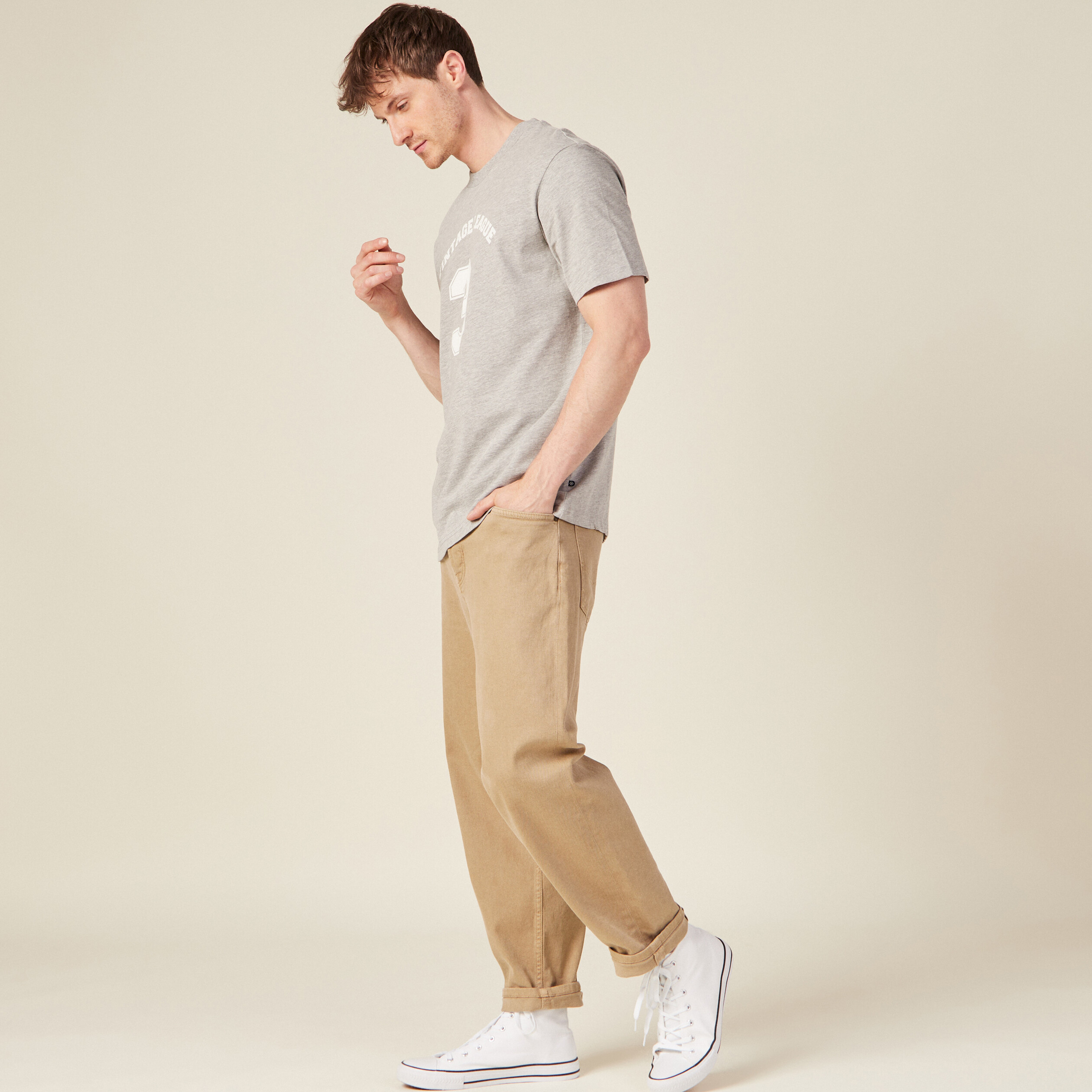 T-shirt manches courtes gris foncé homme