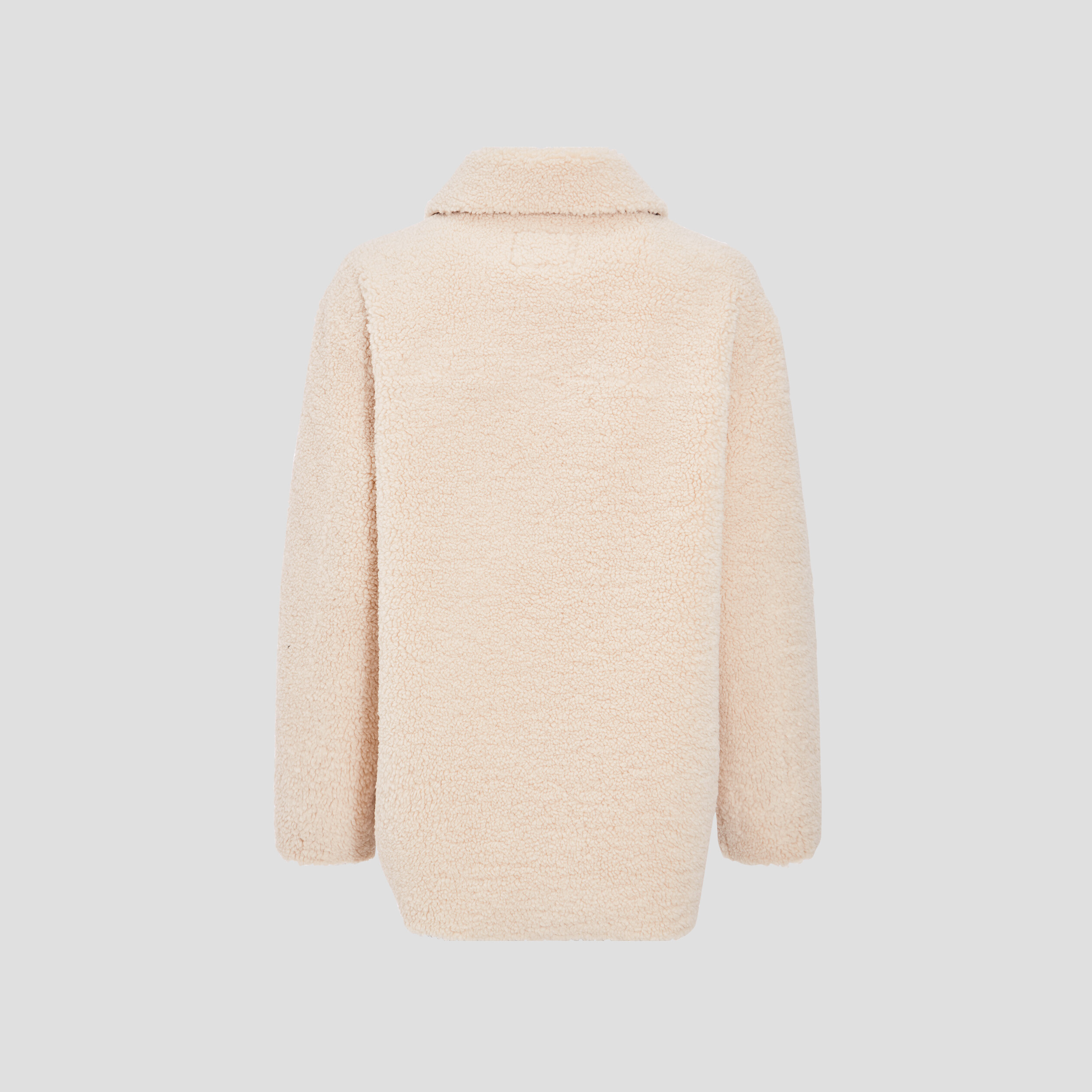 Manteau surchemise droit creme femme