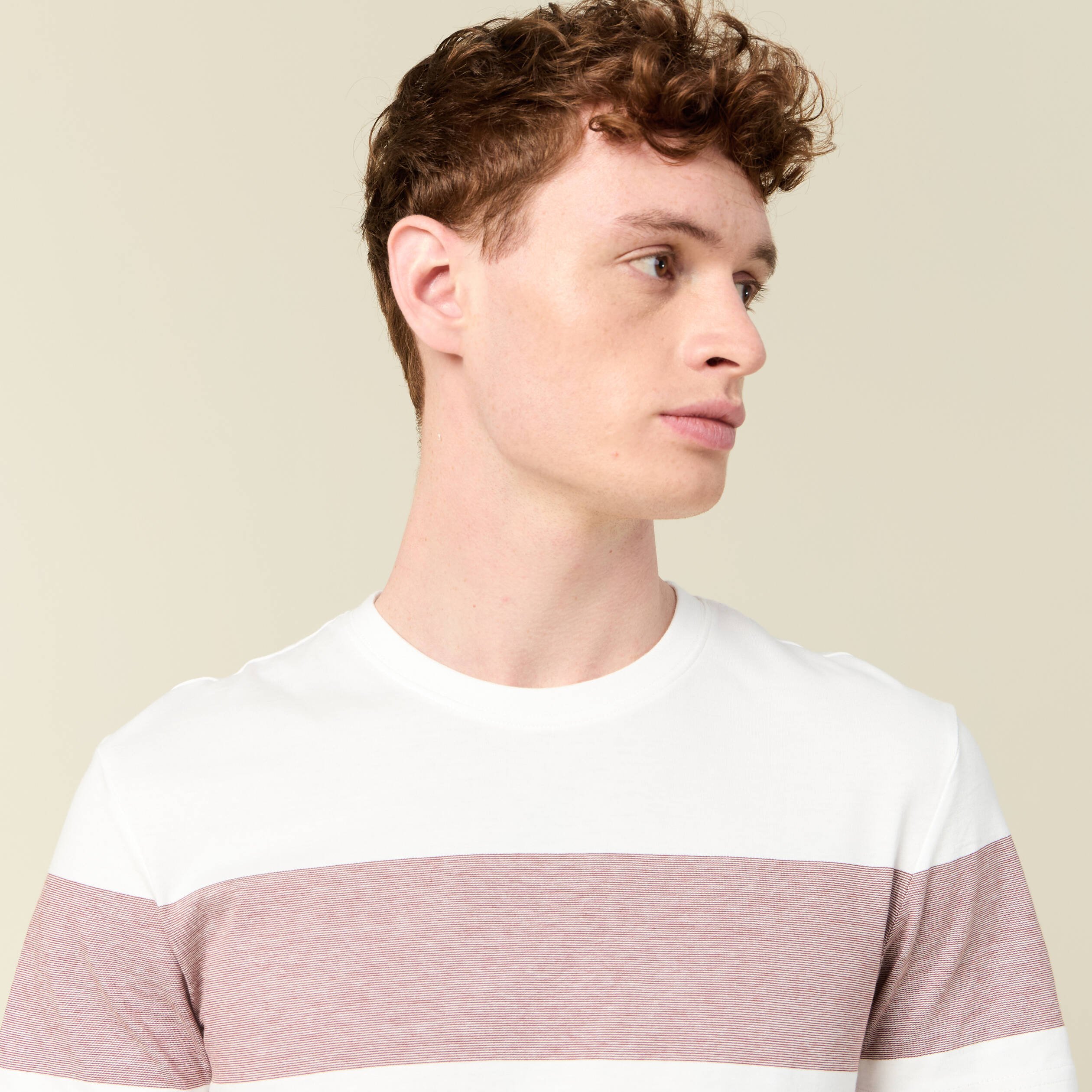 t shirt manches courtes marron cognac homme T-shirt manches courtes marron cognac homme