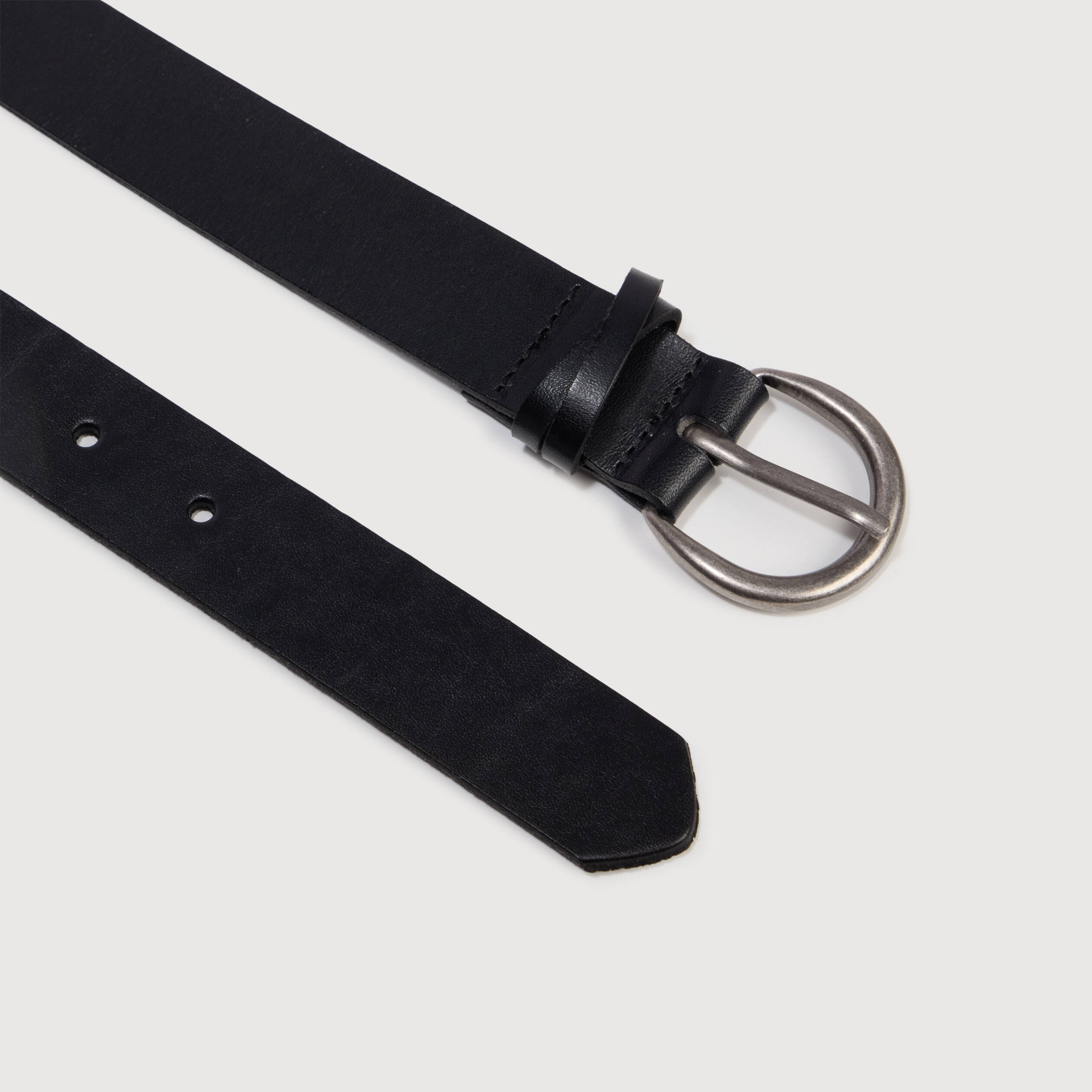 Ceinture large en cuir noir femme