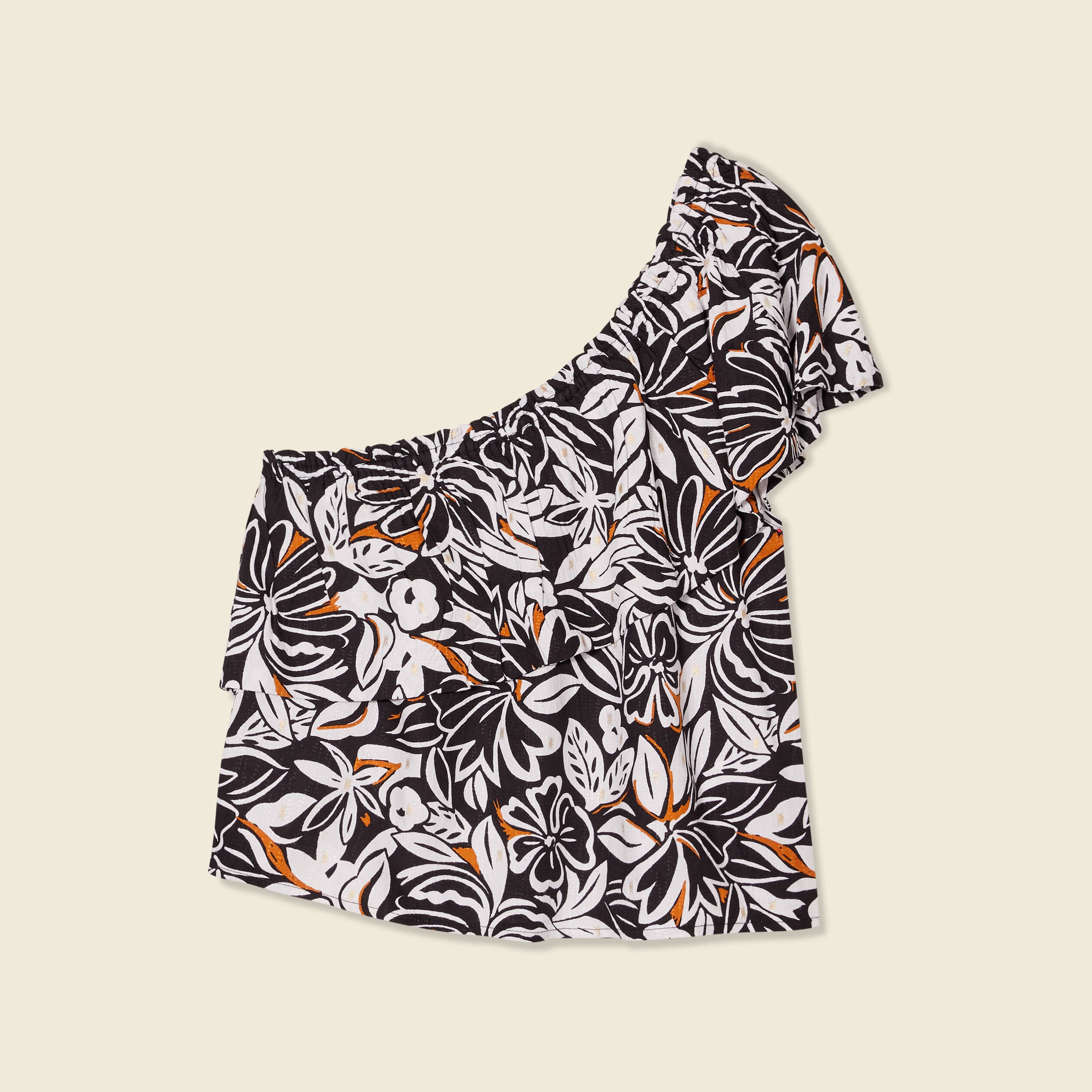 Blouse asym&eacute;trique noir femme