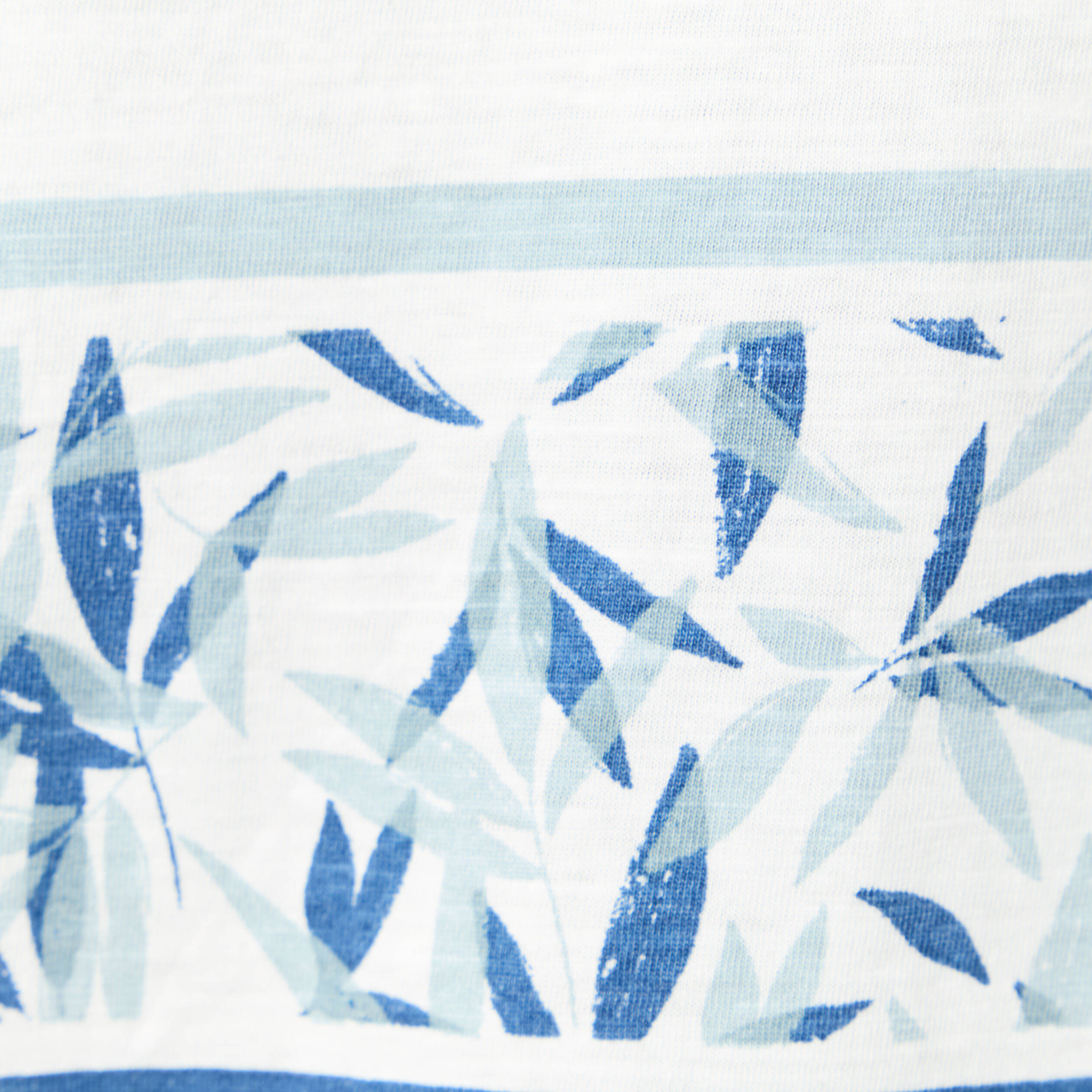 T-shirt ray&eacute; col rond manches courtes bleu homme